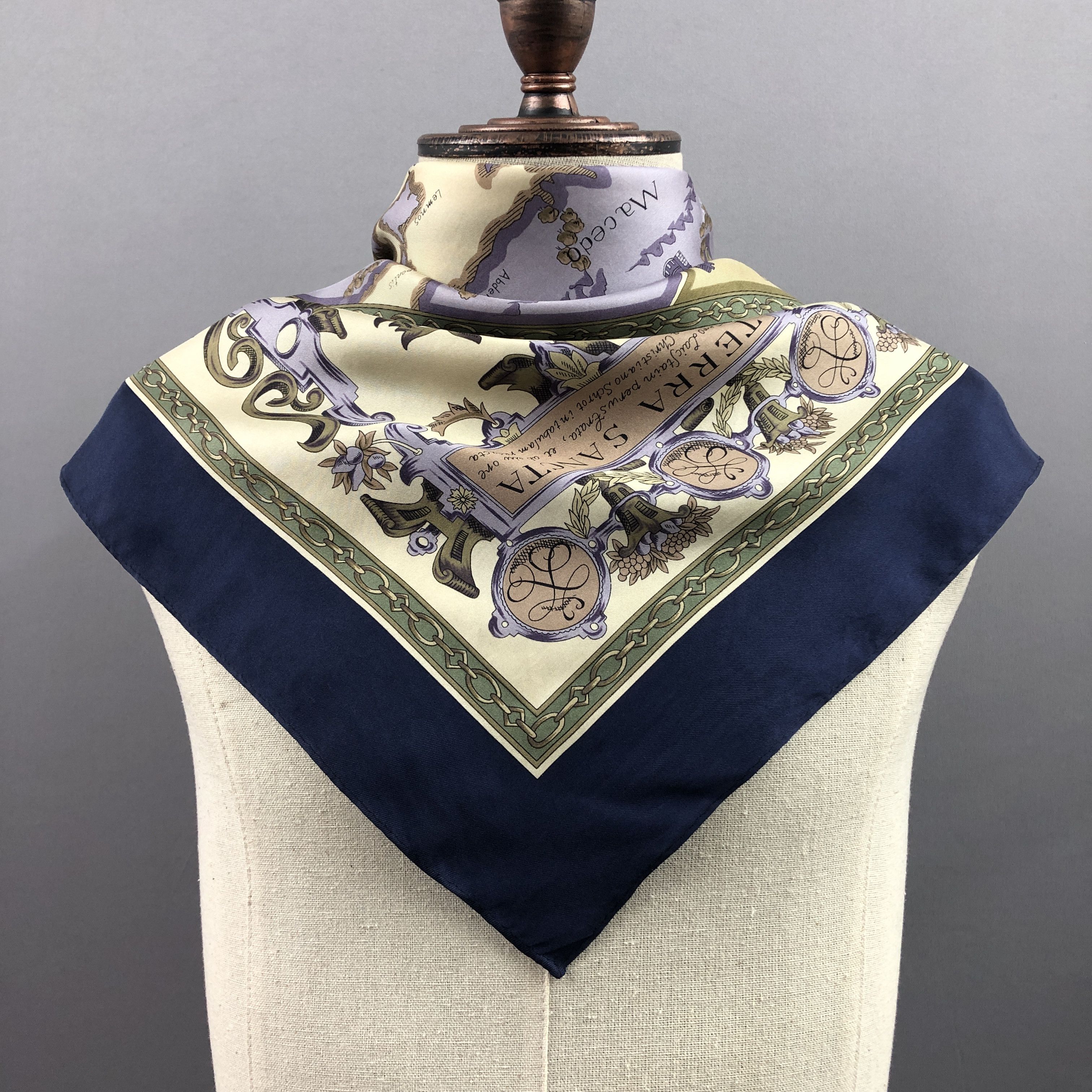 Other × Vintage Vintage Latin World Maps SILK Scarf Twill Stole Wraps Scarve Size ONE SIZE - 3 Thumbnail