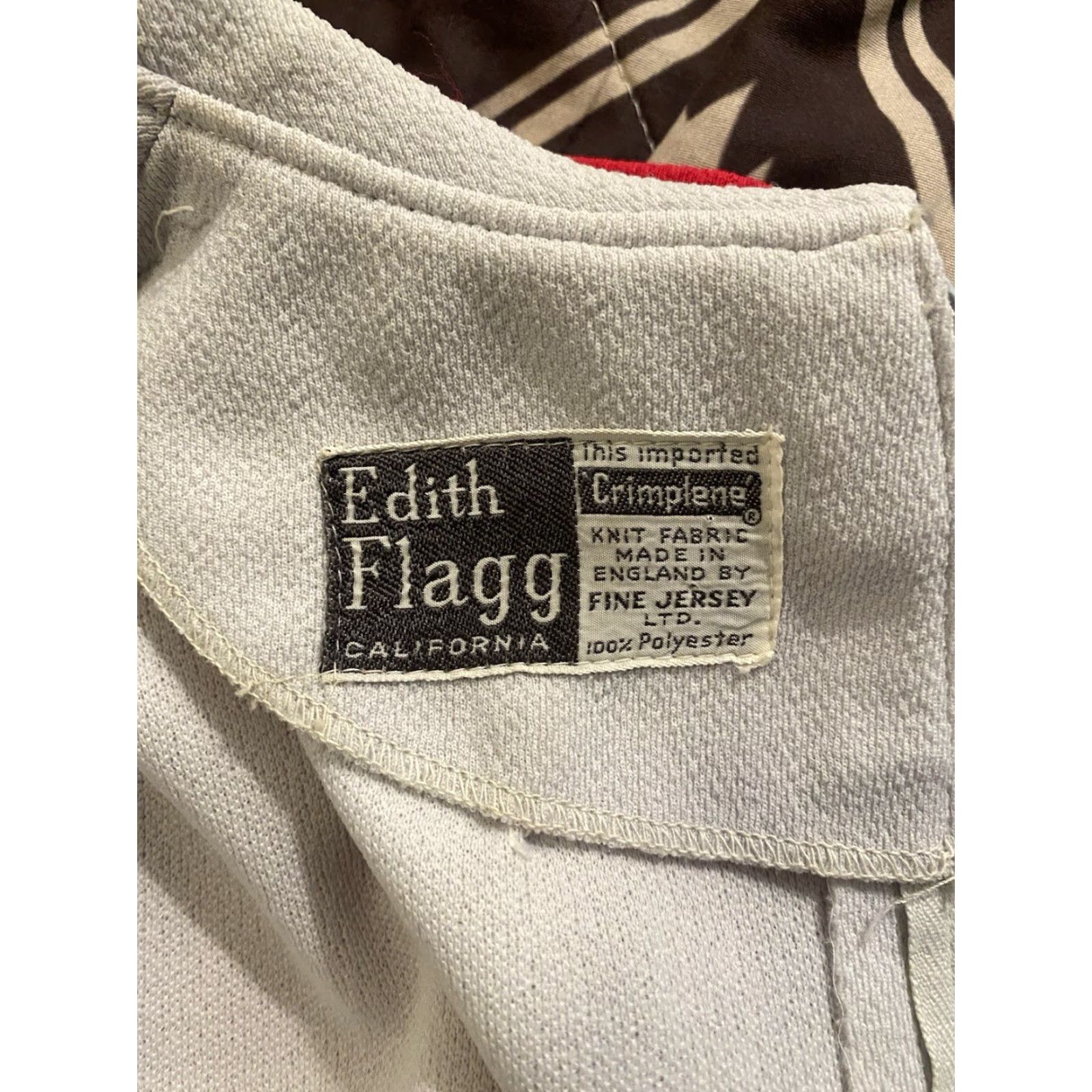 Vintage VINTAGE Edith Flagg Dress Crimplene MOD MCM Embroidered White/Pink Women's M Size S / US 4 / IT 40 - 5 Thumbnail
