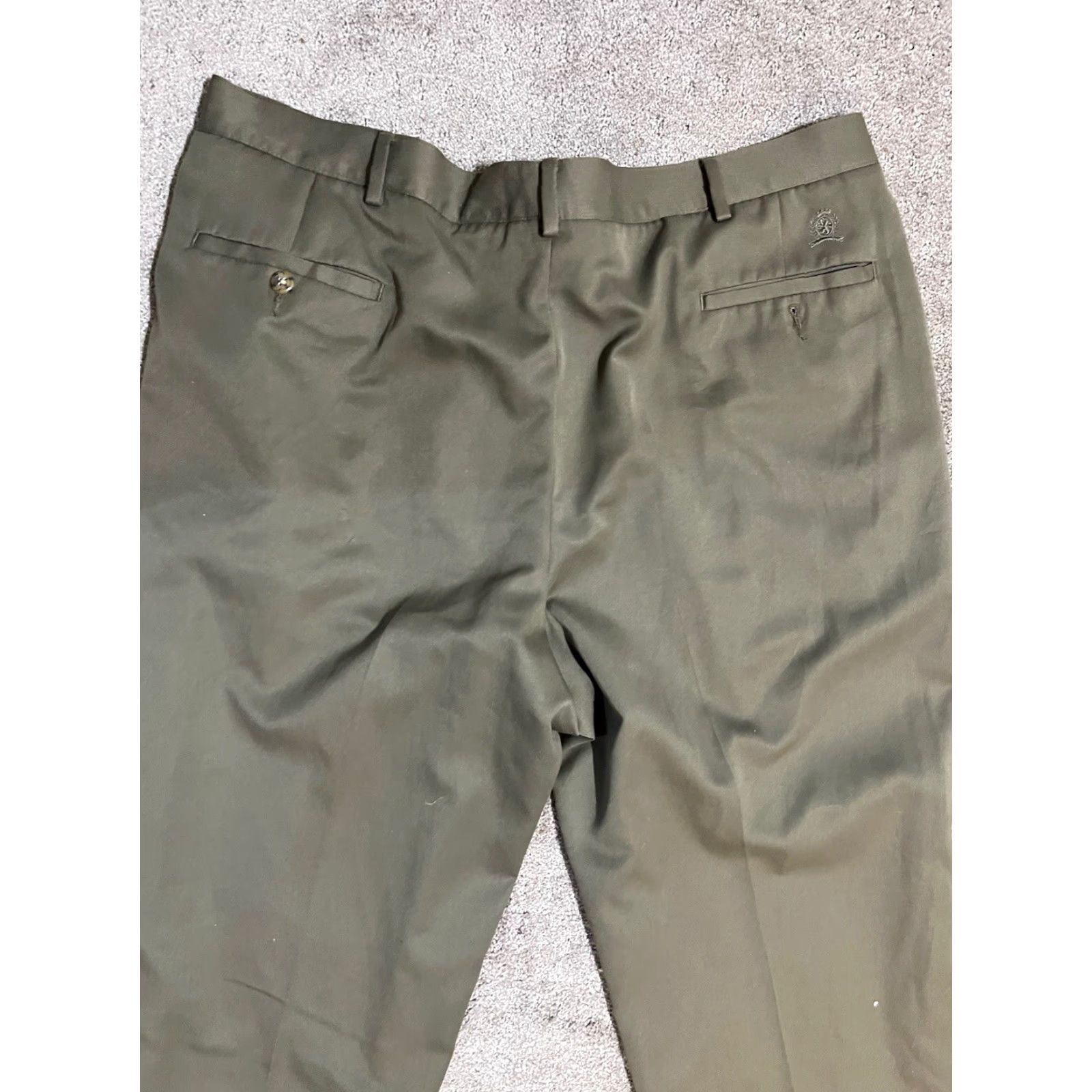 Tommy Hilfiger VINTAGE Tommy Hilfiger Pants Flat Front 42x32 Green Classic Mens Pants 42 Regular Polyester Microfiber Wrinkle Resistant 90s Preppy Vintage Core Men Size US 42 / EU 58 - 2 Thumbnail