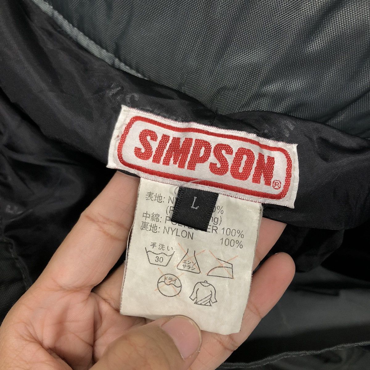 Japanese Brand Vintage Simpson Grey Nylon Moto Riding Pants Big Logo Size US 30 / EU 46 - 17 Thumbnail