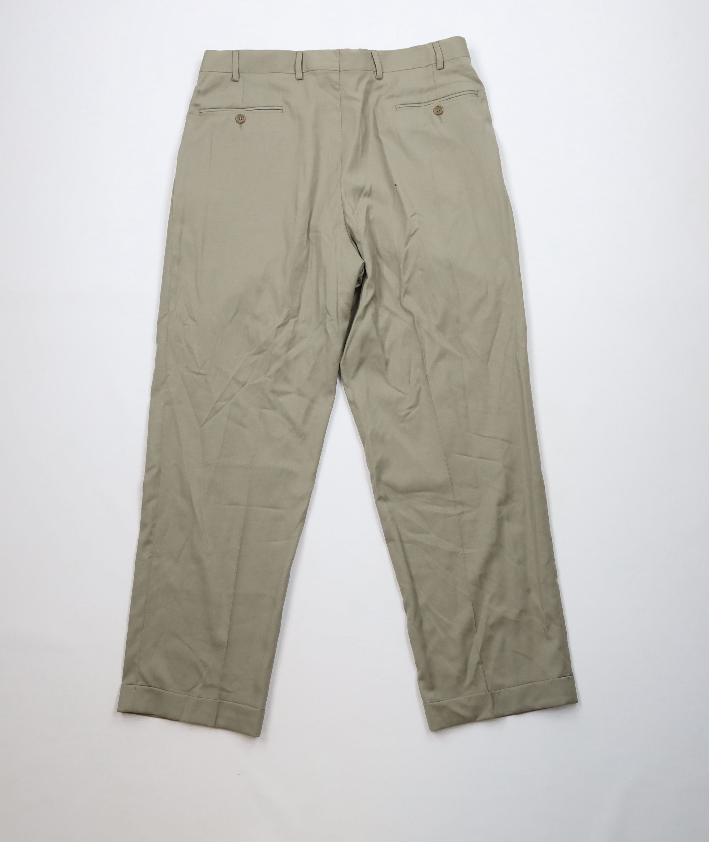 Vintage Vintage 90s Streetwear Cuffed Wide Leg Chino Pants Beige Size US 36 / EU 52 - 11 Thumbnail