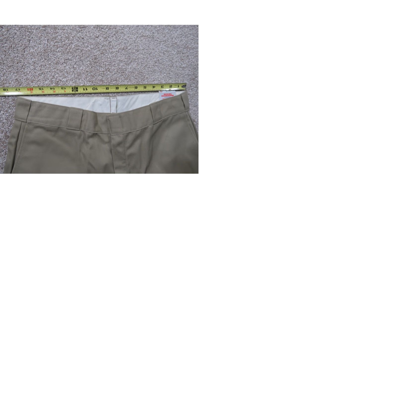 Dickies Dickies Men’s Twill Pants Khaki Straight 34X32 Work Plain Front Scotchgard Beige Cotton Polyester Blend Flat Front Regular Leg Mens Size US 34 / EU 50 - 9 Thumbnail