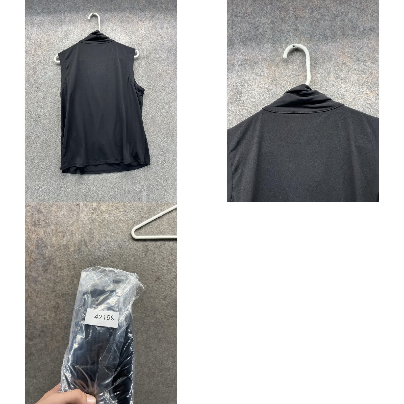 Karl Lagerfeld Karl Lagerfeld Paris Blouse Womens Large Black V-Neck Tie Sleeveless Top Dressy Shirt Size L / US 10 / IT 46 - 8 Thumbnail