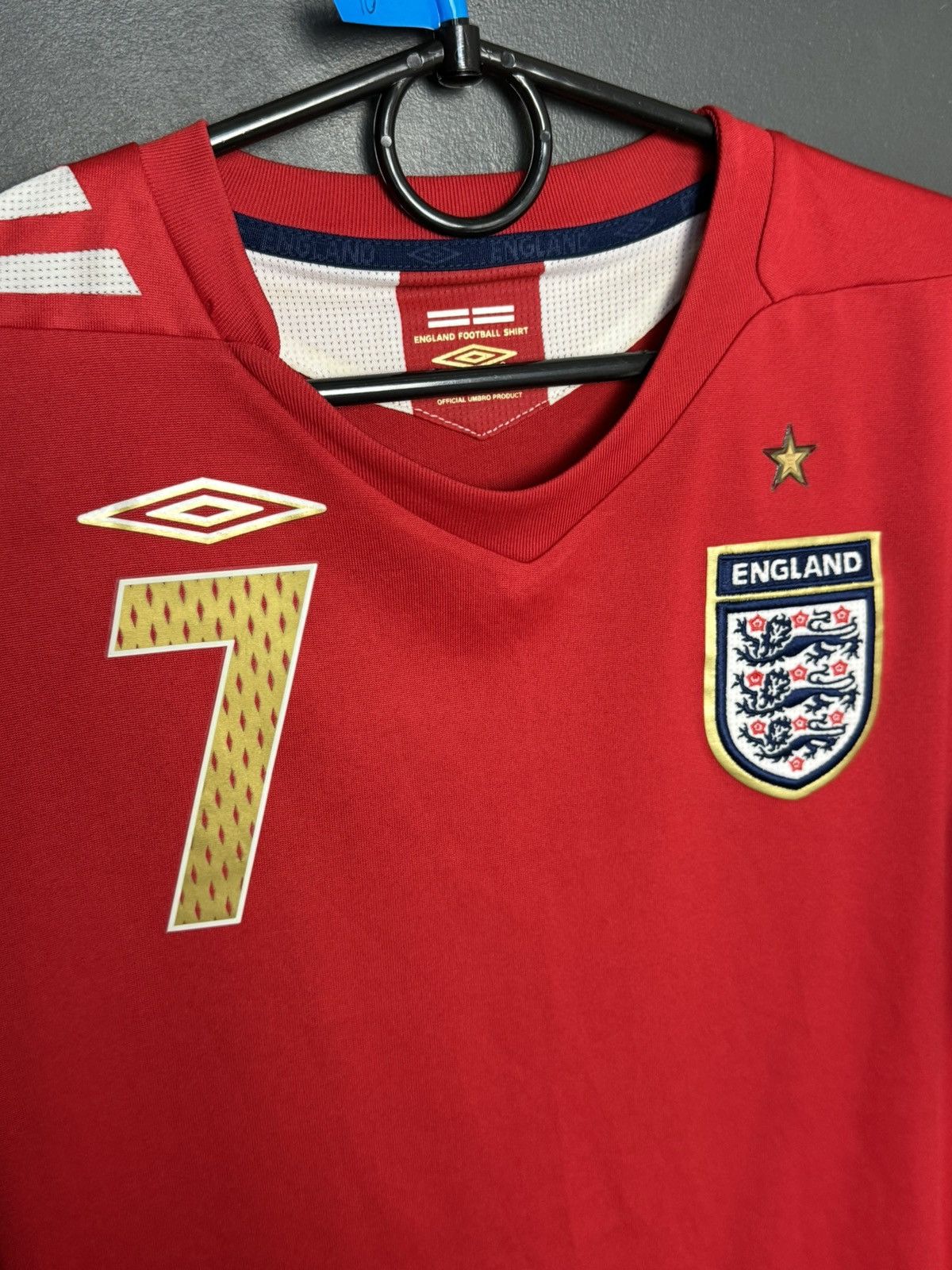Umbro England National Team 06/08 Away Beckham Football Shirt Size M / US 6-8 / IT 42-44 - 4 Thumbnail