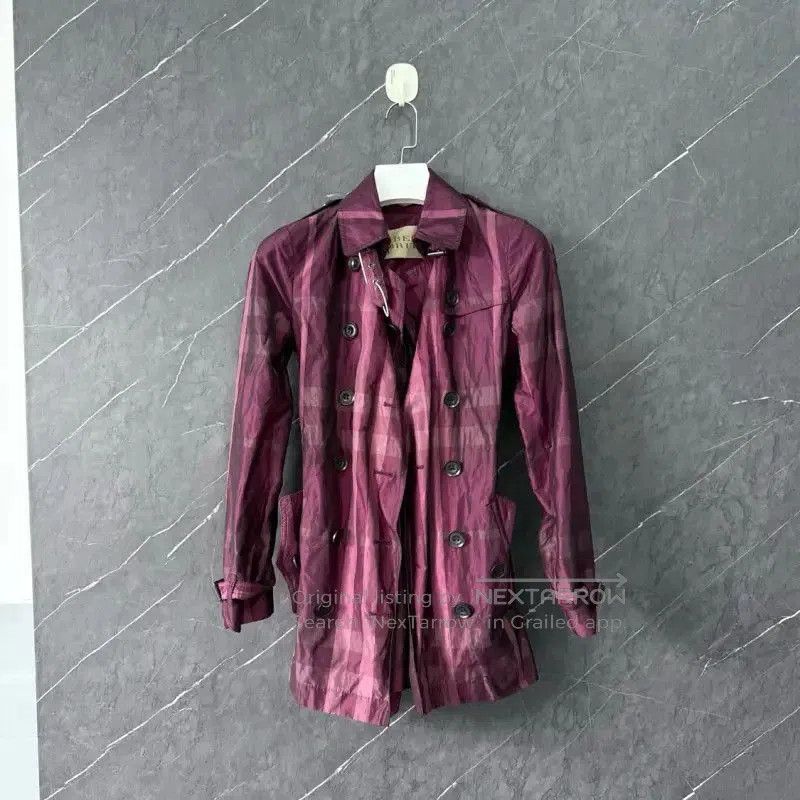 Burberry Women's Purple Cotton Trench Coat.