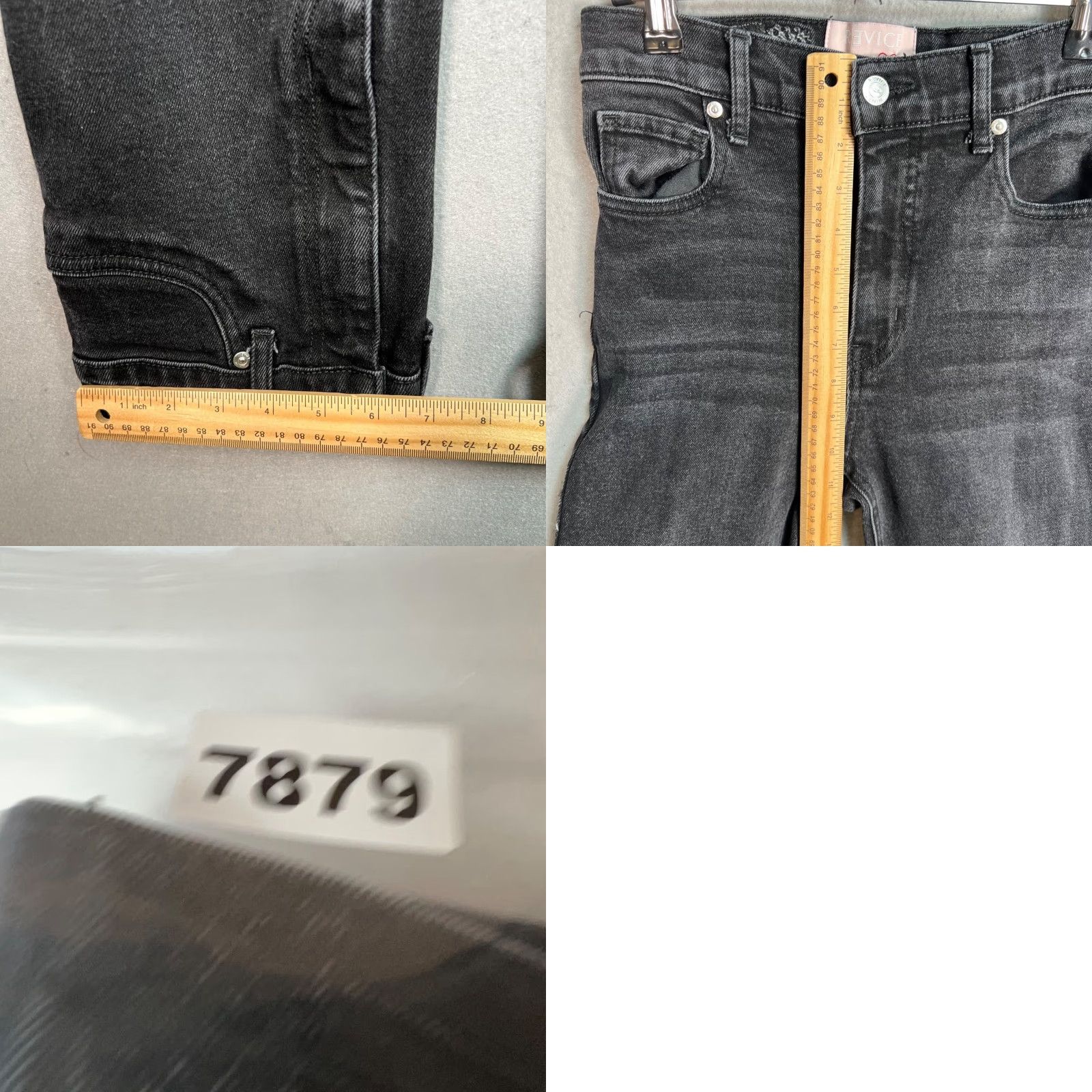 Vintage Revici Jeans Black Skinny High-Waisted Denim Size 26 Hem Design Womens Size 26" / US 2 / IT 38 - 8 Thumbnail