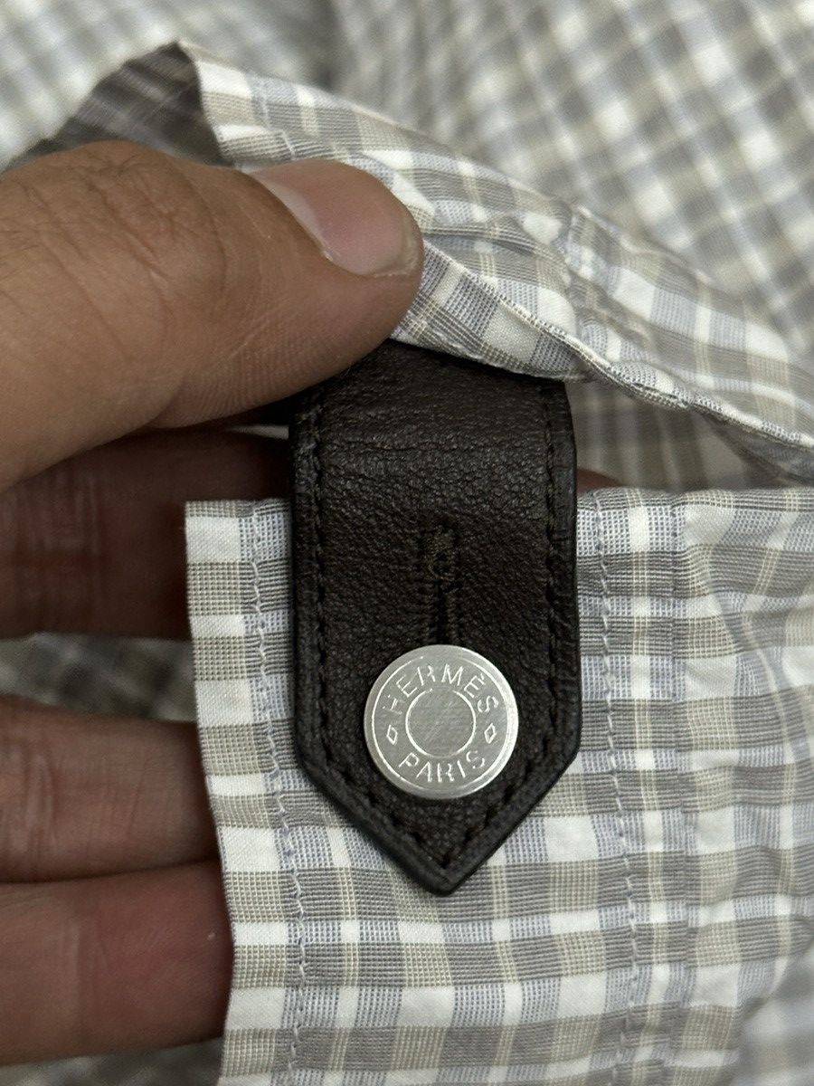 Hermes Hermes Cotton With Lamb Skin Button Up Shirt Size US M / EU 48-50 / 2 - 7 Thumbnail