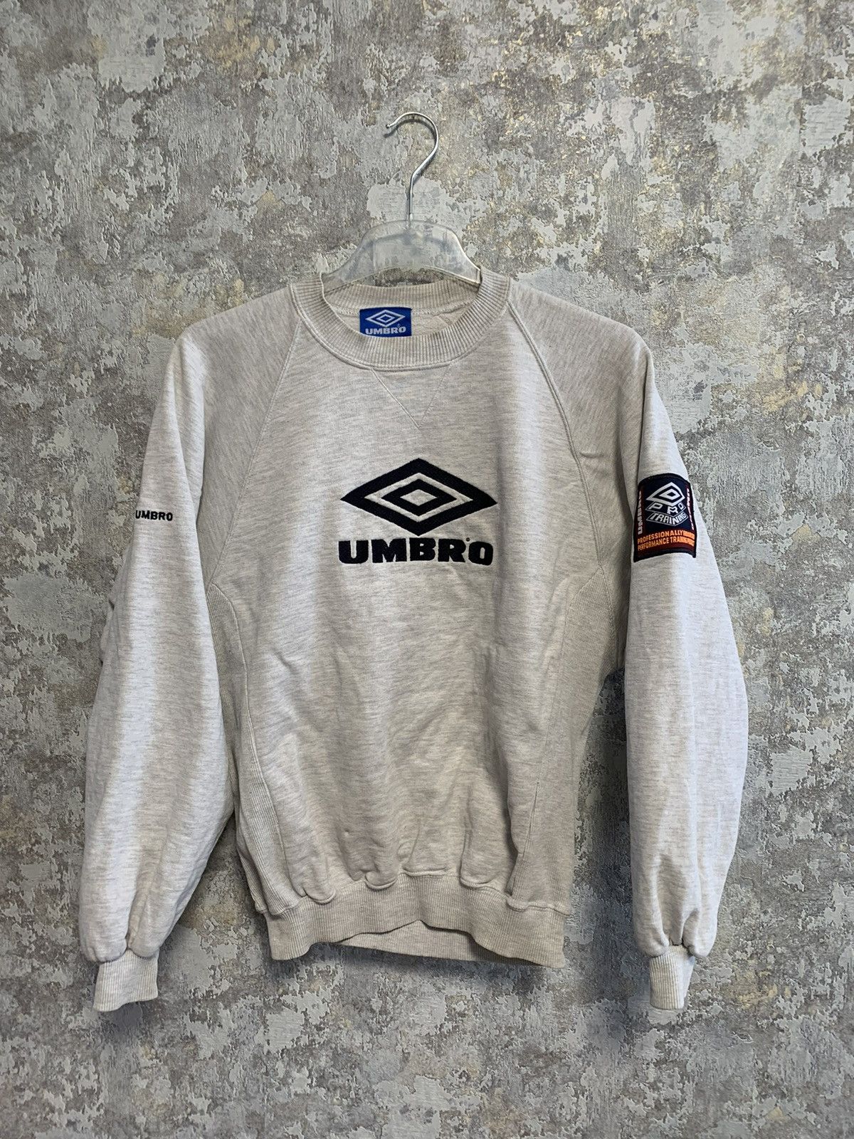 image of 90's Umbro Pro Training Sweatshirt Football Style in Grey, Men's (Size Medium)