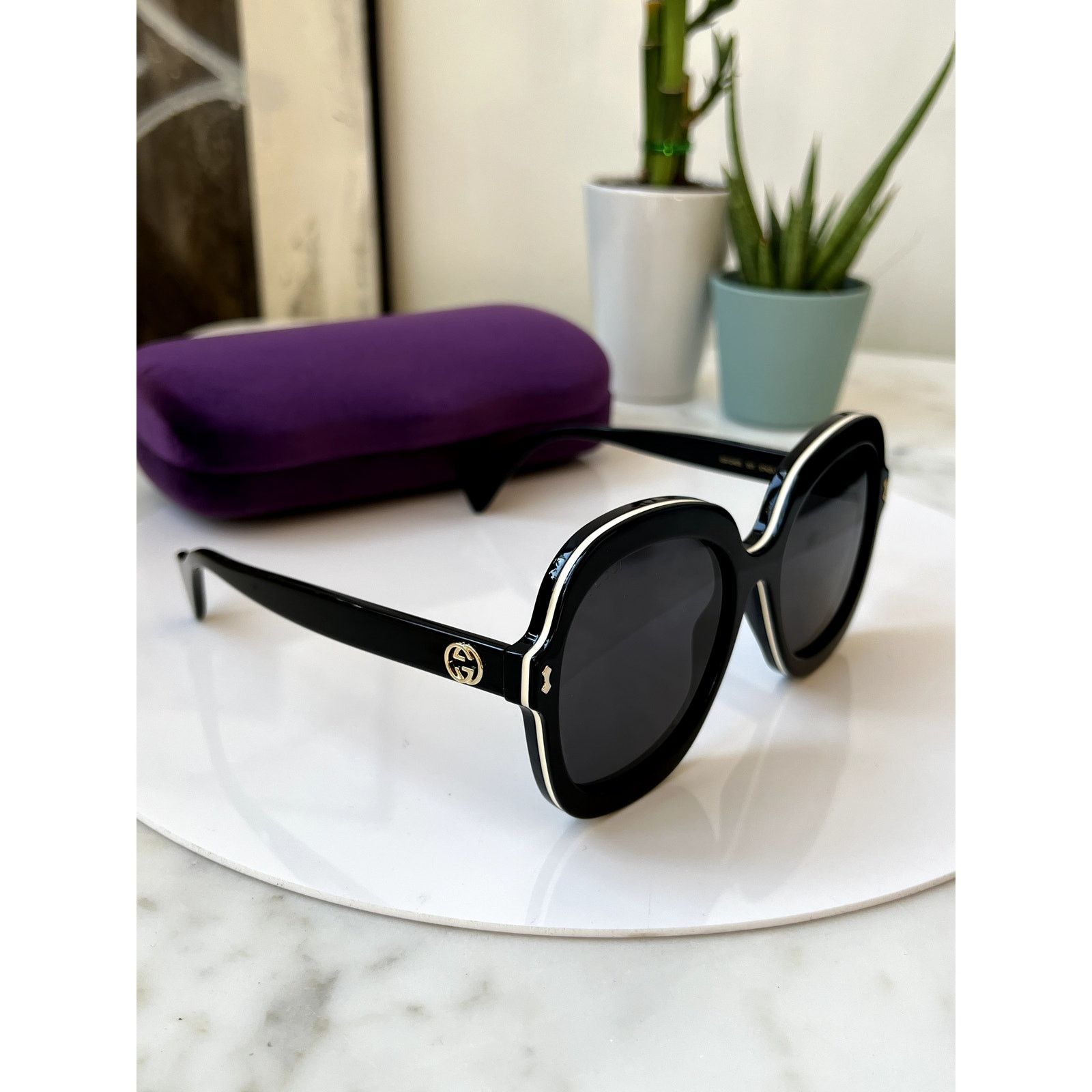 Gucci NEW Gucci GG1240S Black Oversized Rounded Sunglasses Size ONE SIZE - 8 Thumbnail