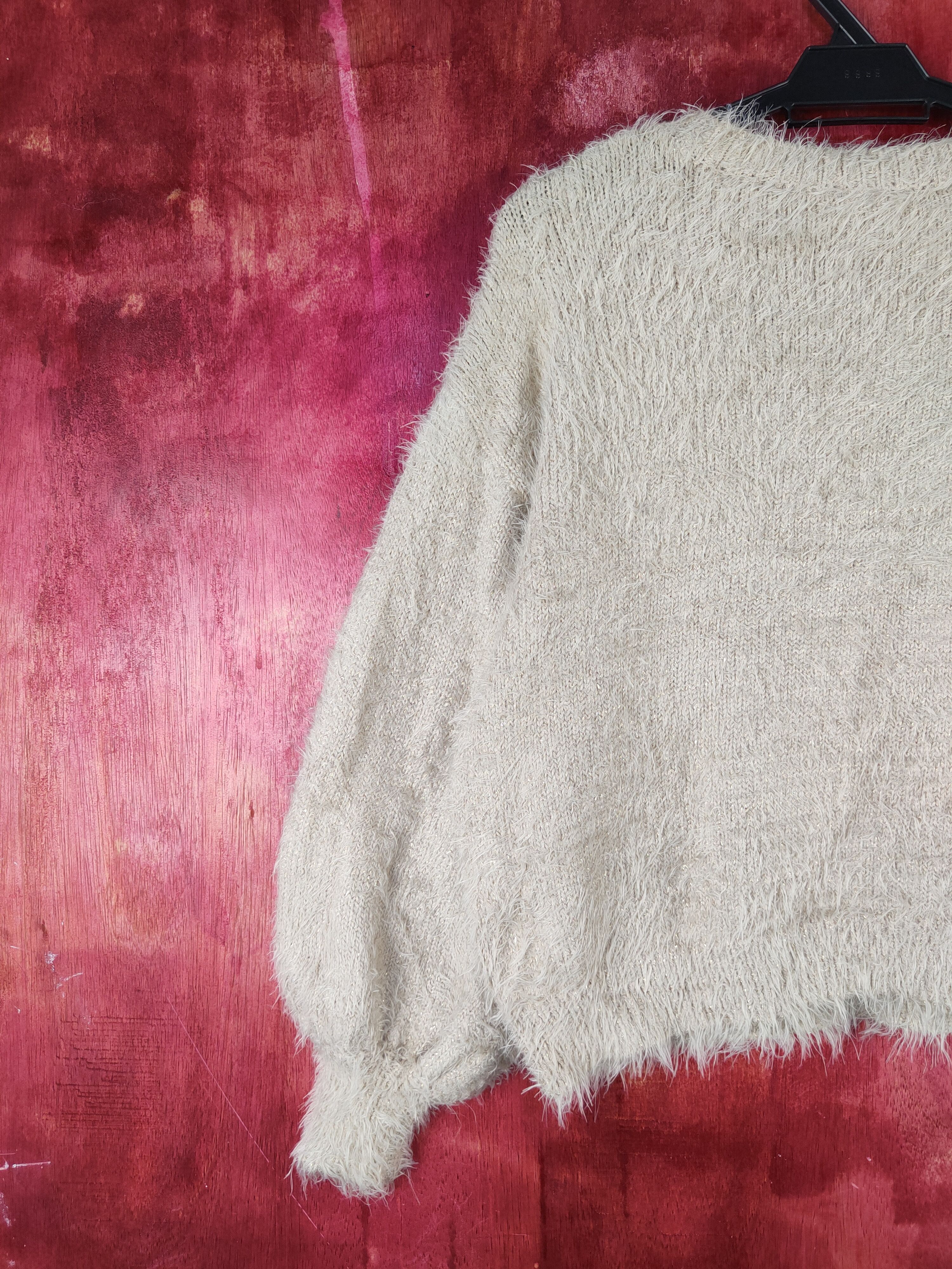 GU GU Brown Shag Shaggy Fur Mohair Knitwear #S2090 Size S / US 4 / IT 40 - 8 Thumbnail