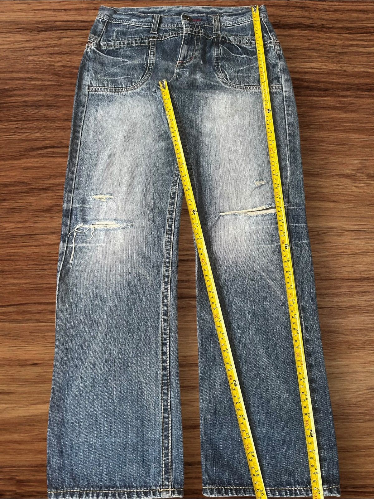 Hysteric Glamour × Japanese Brand Vintage Japanese Brand Blue Washed Distressed Leopard Jeans Size US 30 / EU 46 - 11 Thumbnail