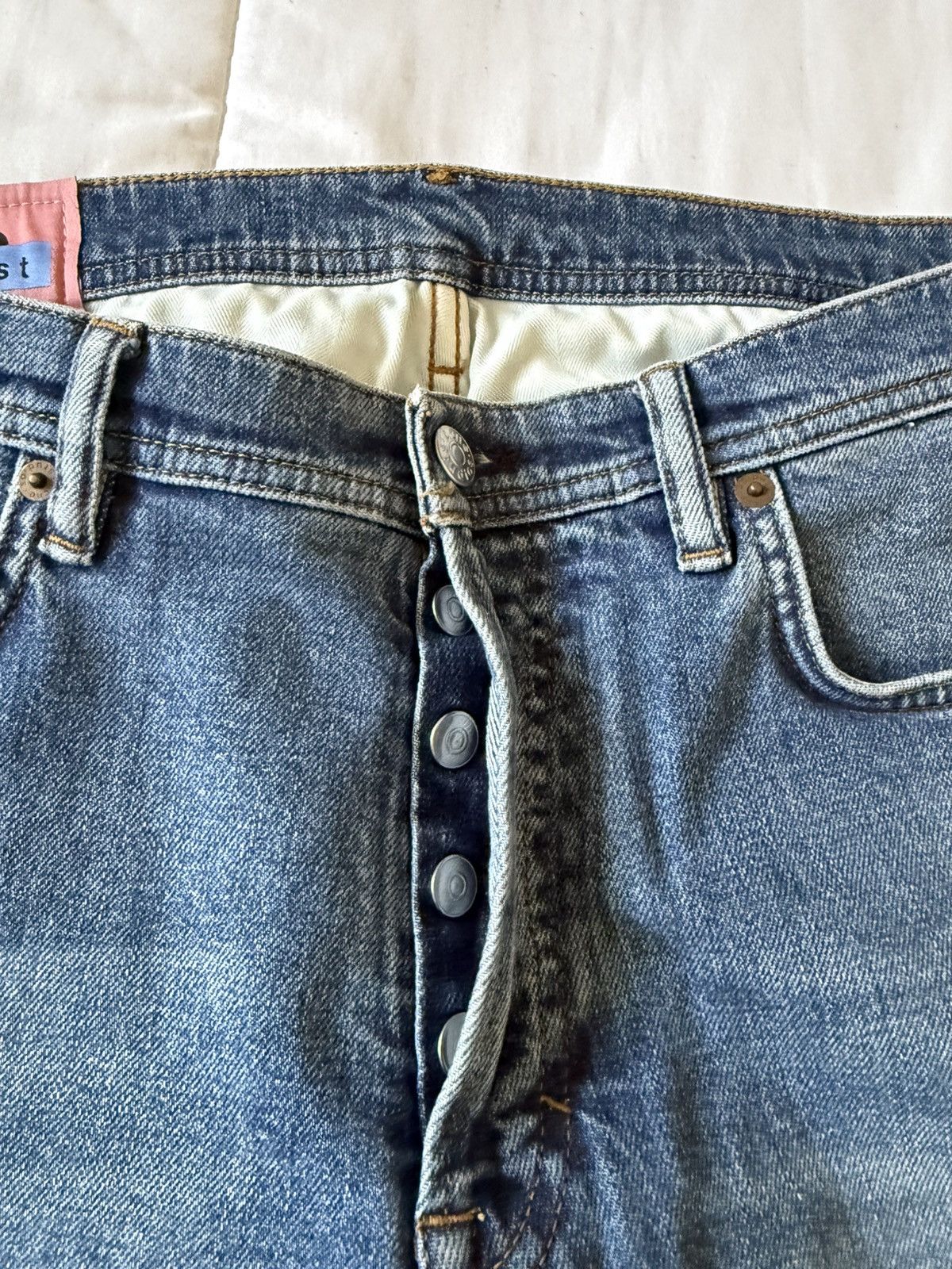 Acne Studios Acne Studio River Floragatan Denim Mid Blue Slim Tapered Size US 34 / EU 50 - 4 Thumbnail