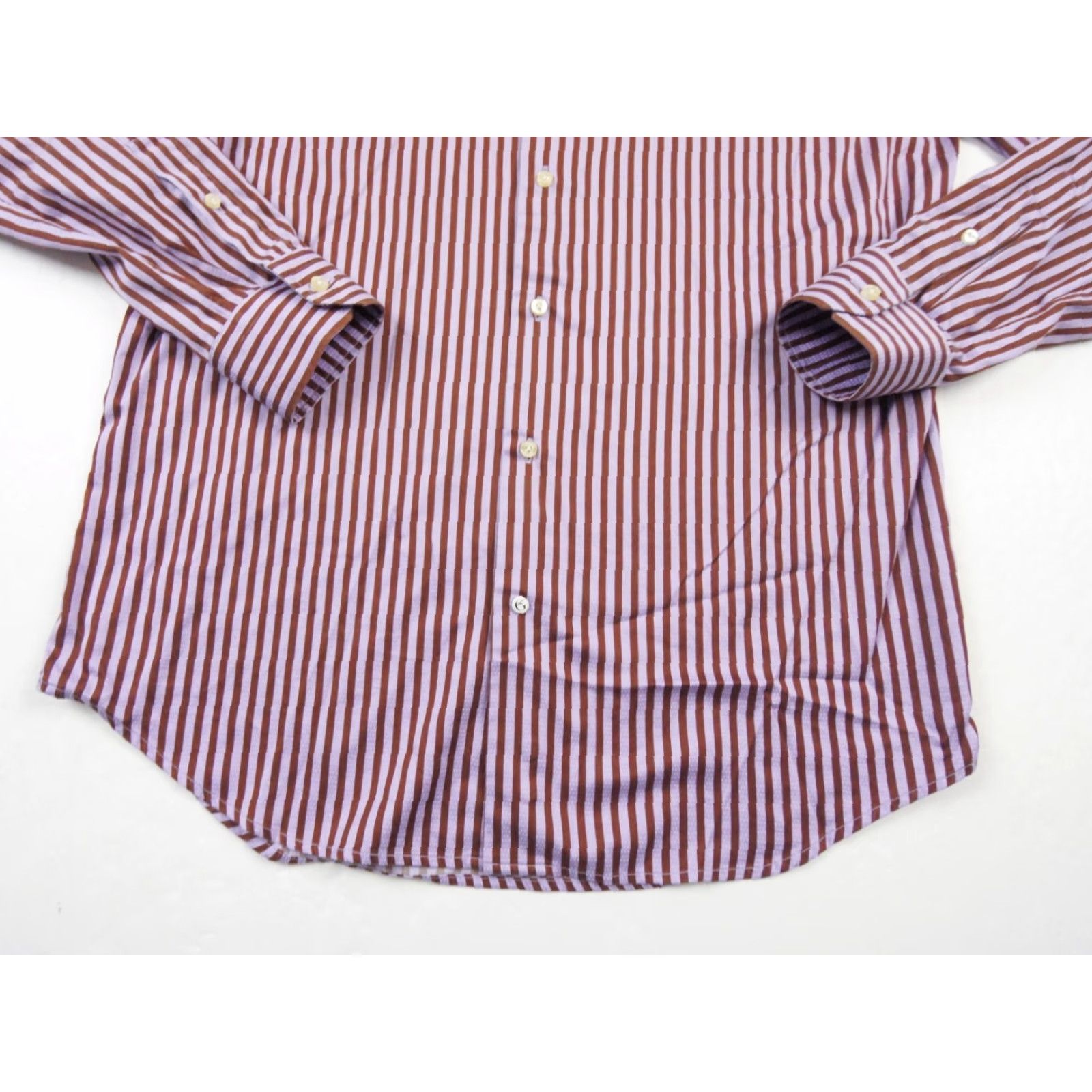 Robert Graham Robert Graham Button Up Shirt Mens 15.5 Purple Striped Cotton Long Sleeve Collared Regular Fit Size US M / EU 48-50 / 2 - 3 Thumbnail
