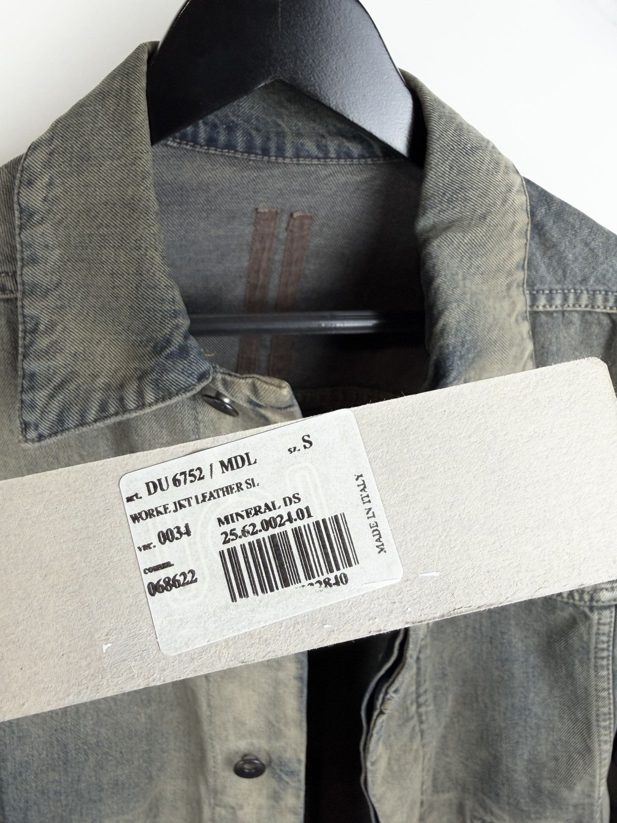 Rick Owens Rick Owens Mineral Dust Leather Sleeve Worker Jacket Olmar Size US S / EU 44-46 / 1 - 11 Thumbnail