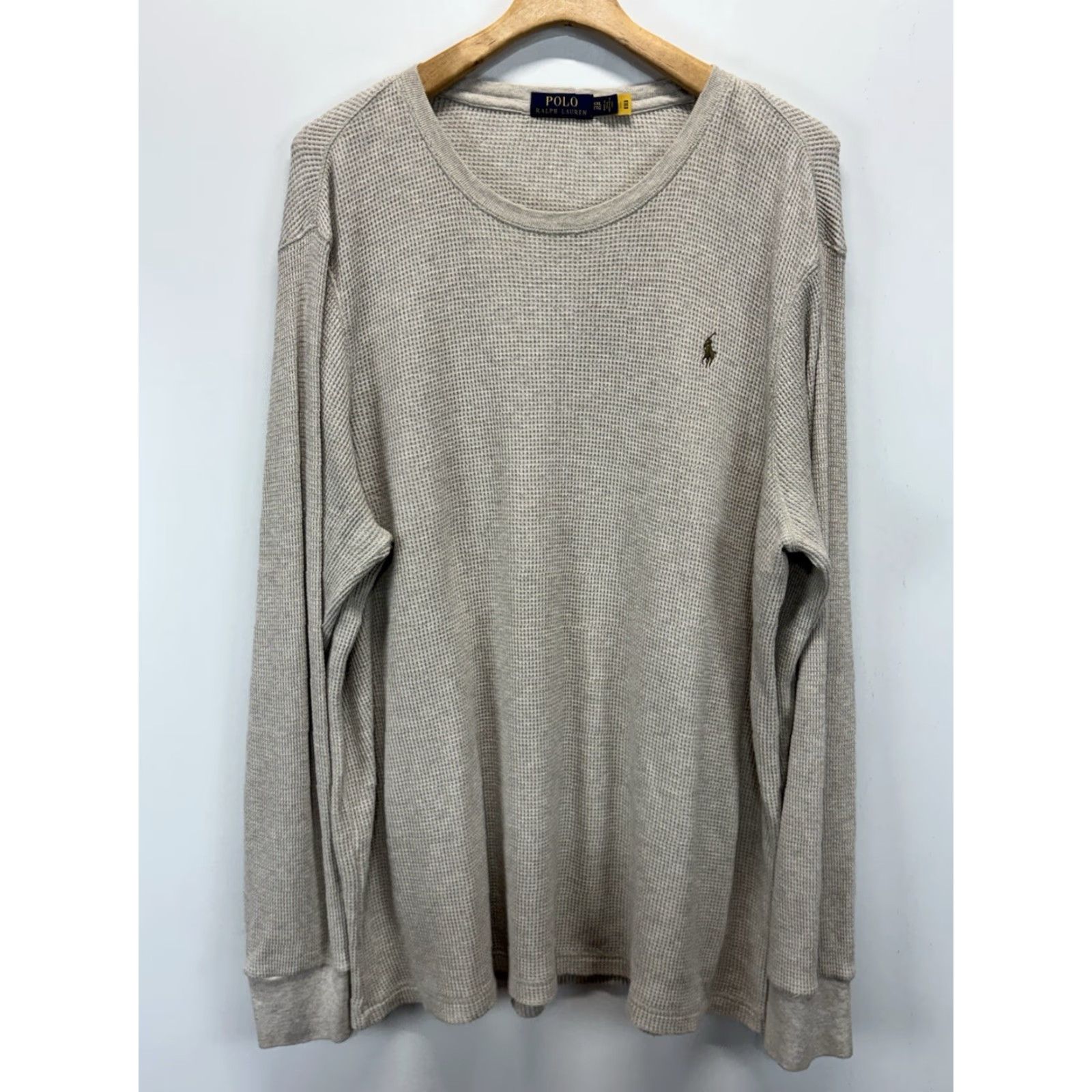 Ralph Lauren Ralph Lauren Polo Thermal Shirt 2XL Mens Tan Pony Logo Waffle Knit Preppy Size US XXL / EU 58 / 5 - 2 Thumbnail