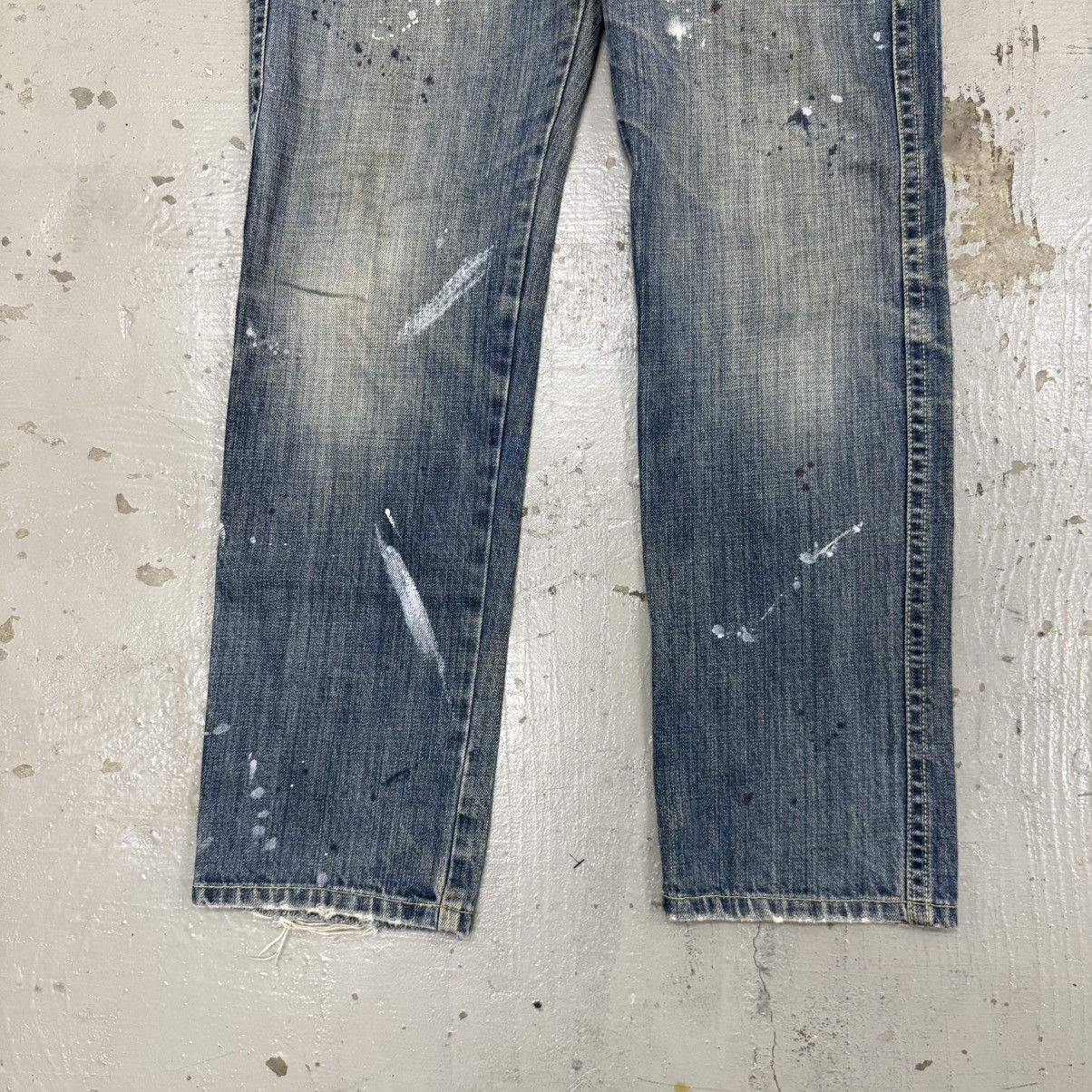 Beams Plus Beams Paint Splatter Distressed Denim Jeans Helmut Lang Size US 32 / EU 48 - 3 Thumbnail