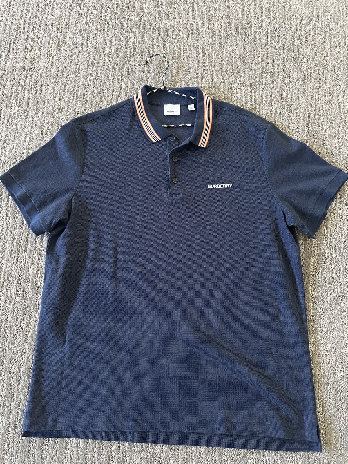 image of Burberry Navy Polo, Men's (Size 2XL)