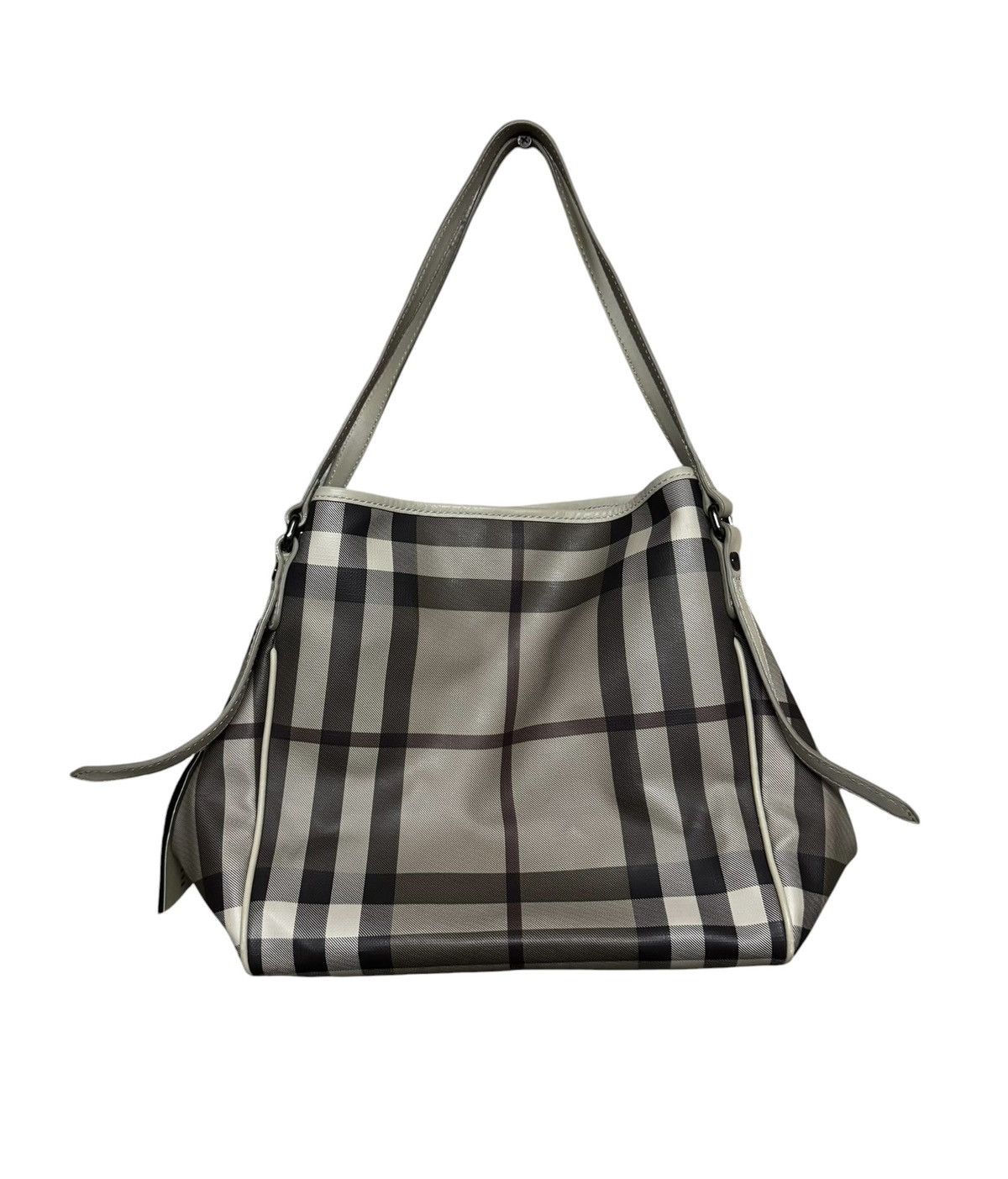 Burberry Burberry Smoke Grey Haymarket Novacheck Tote Bag Size ONE SIZE - 3 Thumbnail