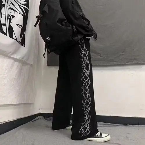 image of Hip Hop Loose Sport Sweatpants Skateboard Pants in Black, Men's (Size 26)