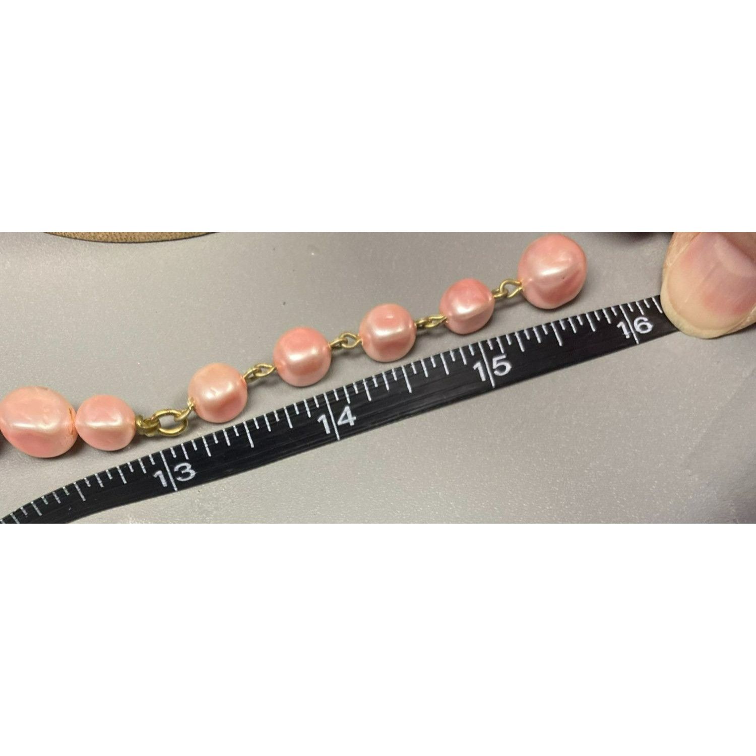 Other Vintage MCM Pink Faux Pearl Beaded Necklace 13-16 Inches Adj Size ONE SIZE - 4 Thumbnail