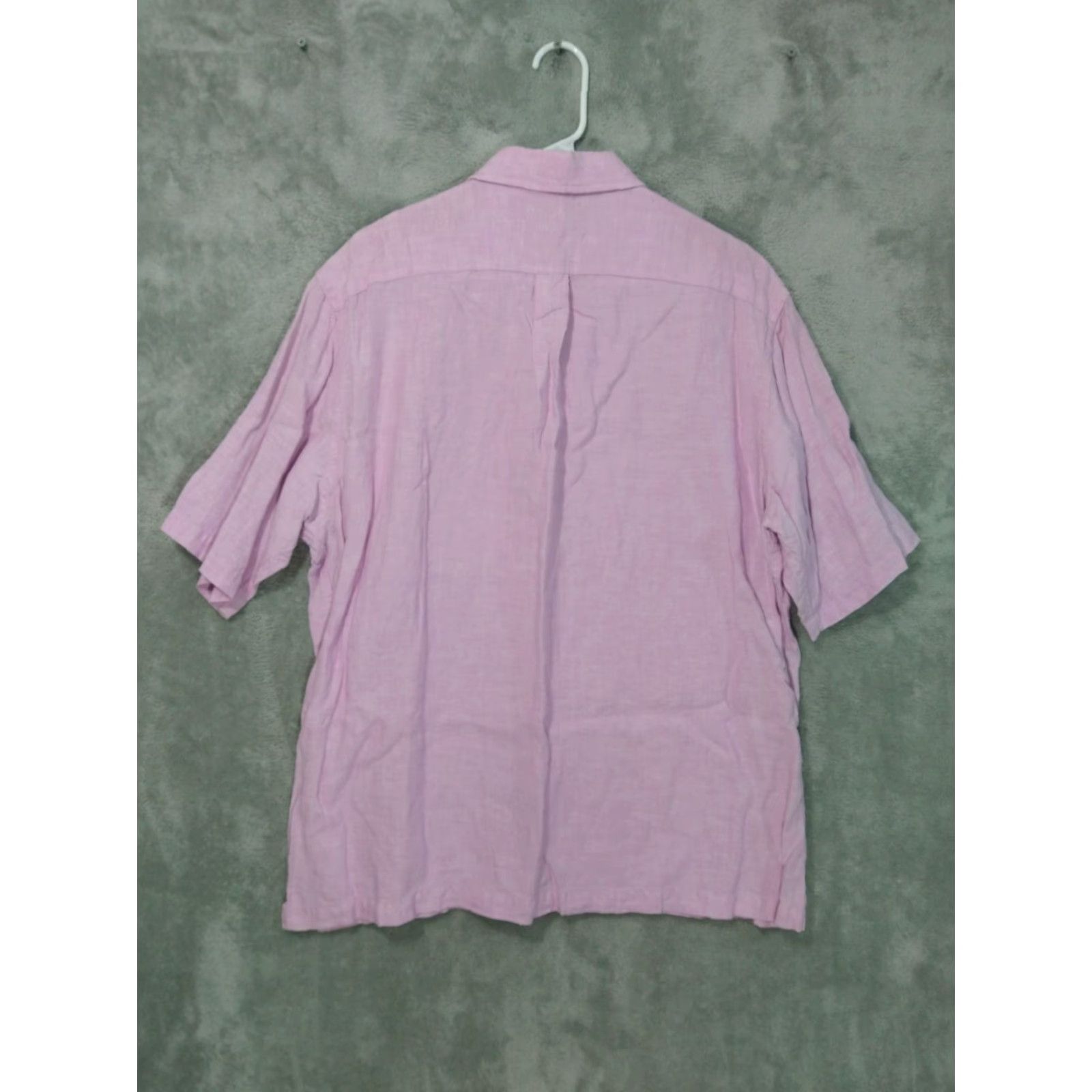 Lands' End Lands' End Shirt Mens Large Purple Linen Button-Up Short Sleeve Casual Beach Size US L / EU 52-54 / 3 - 2 Thumbnail