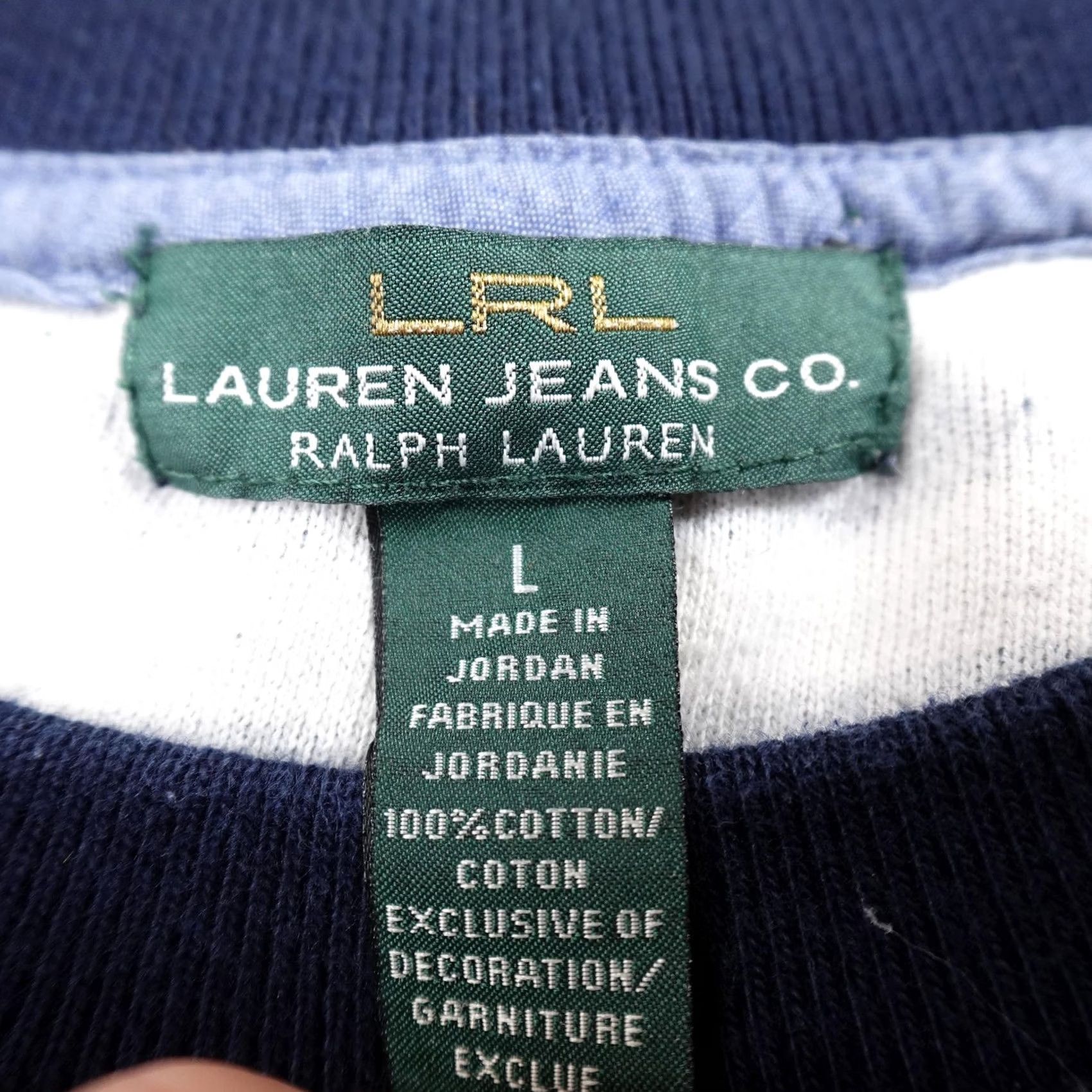 Ralph Lauren Ralph Lauren Sweater Womens L Blue White Stripe Knit Pullover Crew Neck Raglan Sleeve 100% Cotton Striped Knit Size L / US 10 / IT 46 - 4 Thumbnail