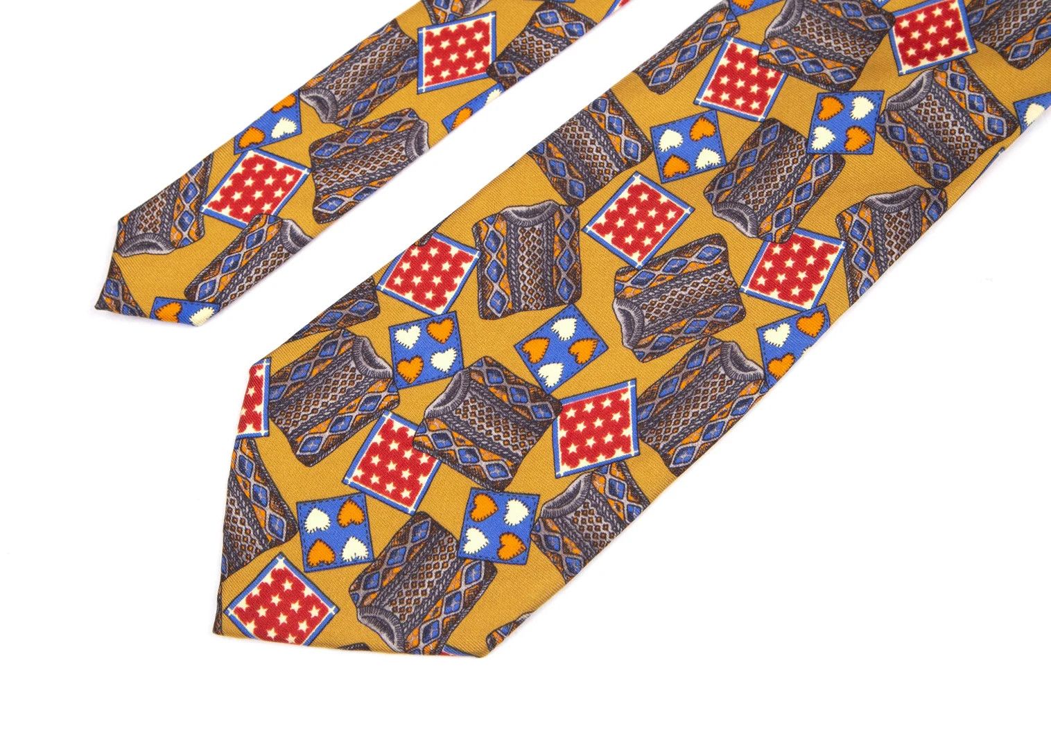 Jean Paul Gaultier Silk Sweater Print Tie in Brown Multi Size ONE SIZE - 4 Thumbnail