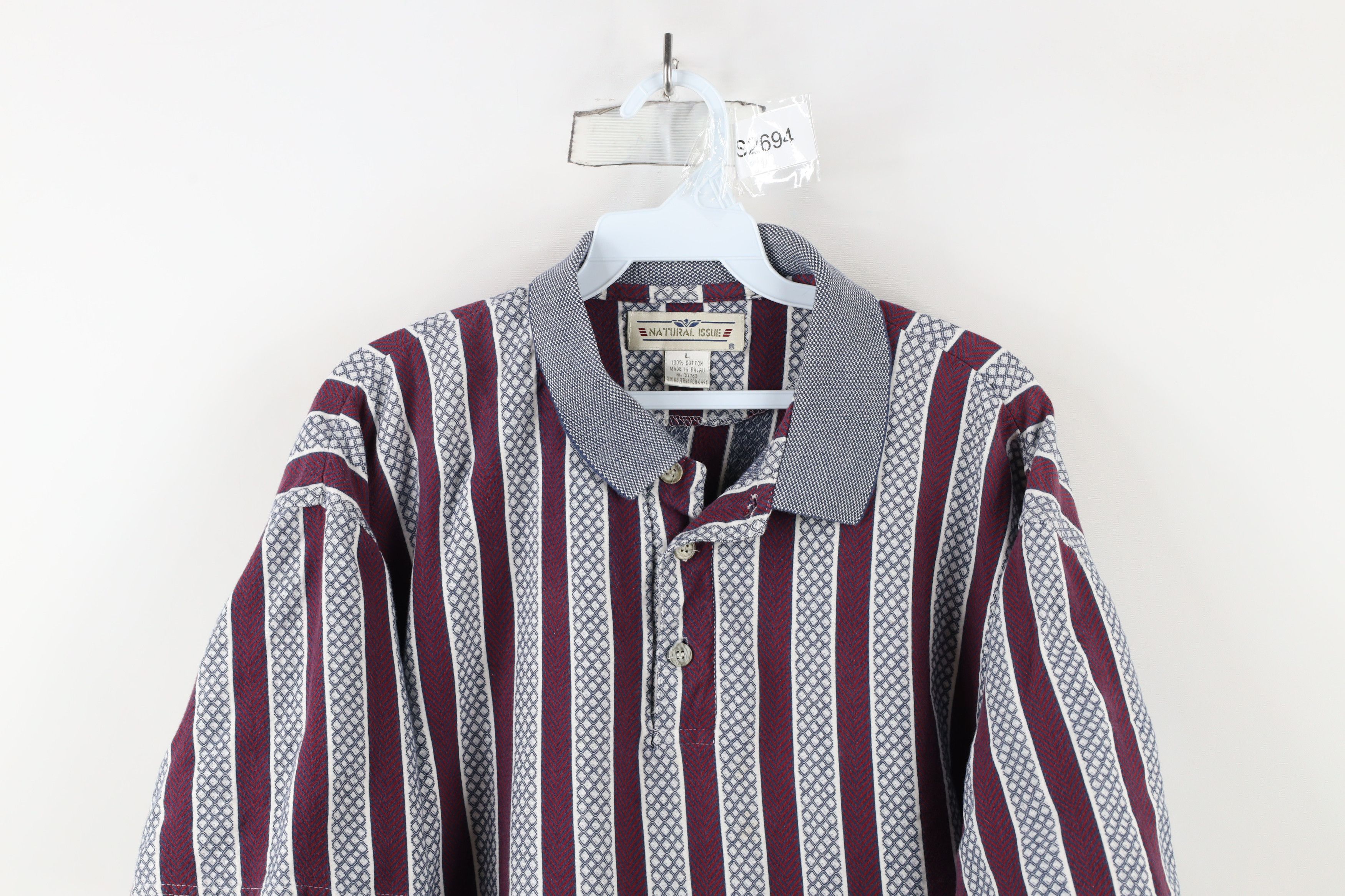 Vintage Vintage 90s Streetwear Geometric Knit Collared Polo Size US L / EU 52-54 / 3 - 2 Thumbnail