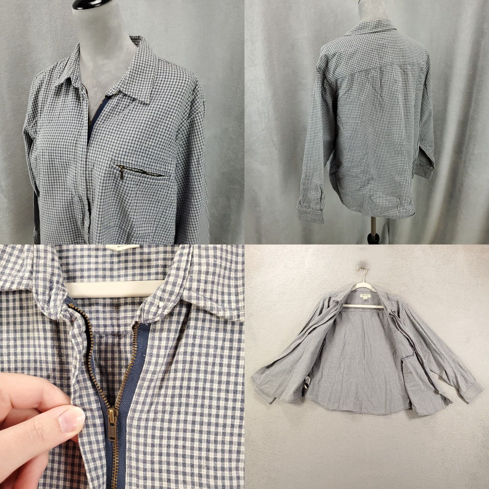 Eddie Bauer Eddie Bauer Womens Jacket 2XL Gingham Blue White Shirt Shacket Check Full Zip Size XXL / US 16-18 / IT 52-54 - 8 Thumbnail