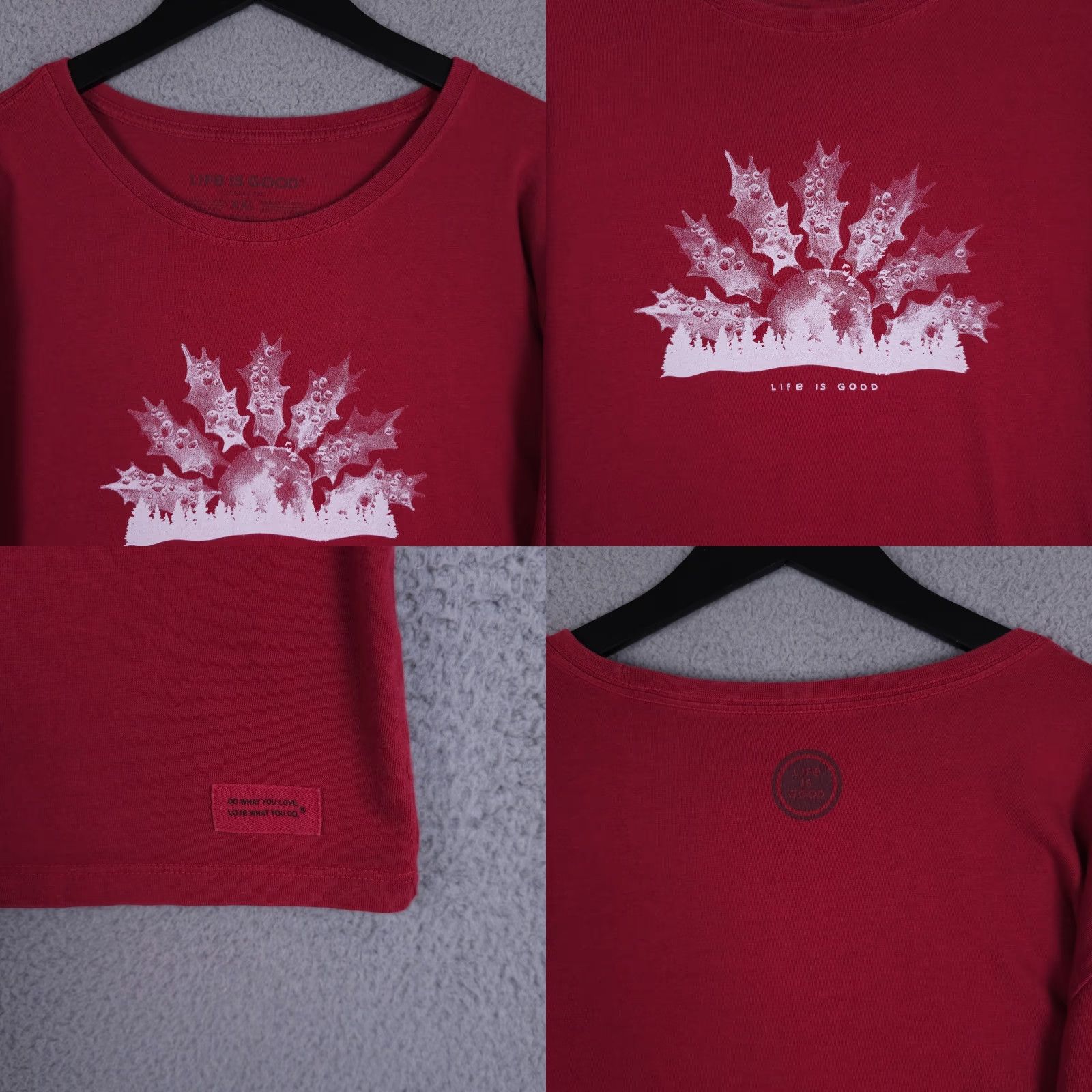 Life is Good Life is Good Shirt Womens 2XL Red Christmas Crusher Long Sleeve Holiday Winter Adult Womens Family Christmas Shirt Size XXL / US 16-18 / IT 52-54 - 8 Thumbnail