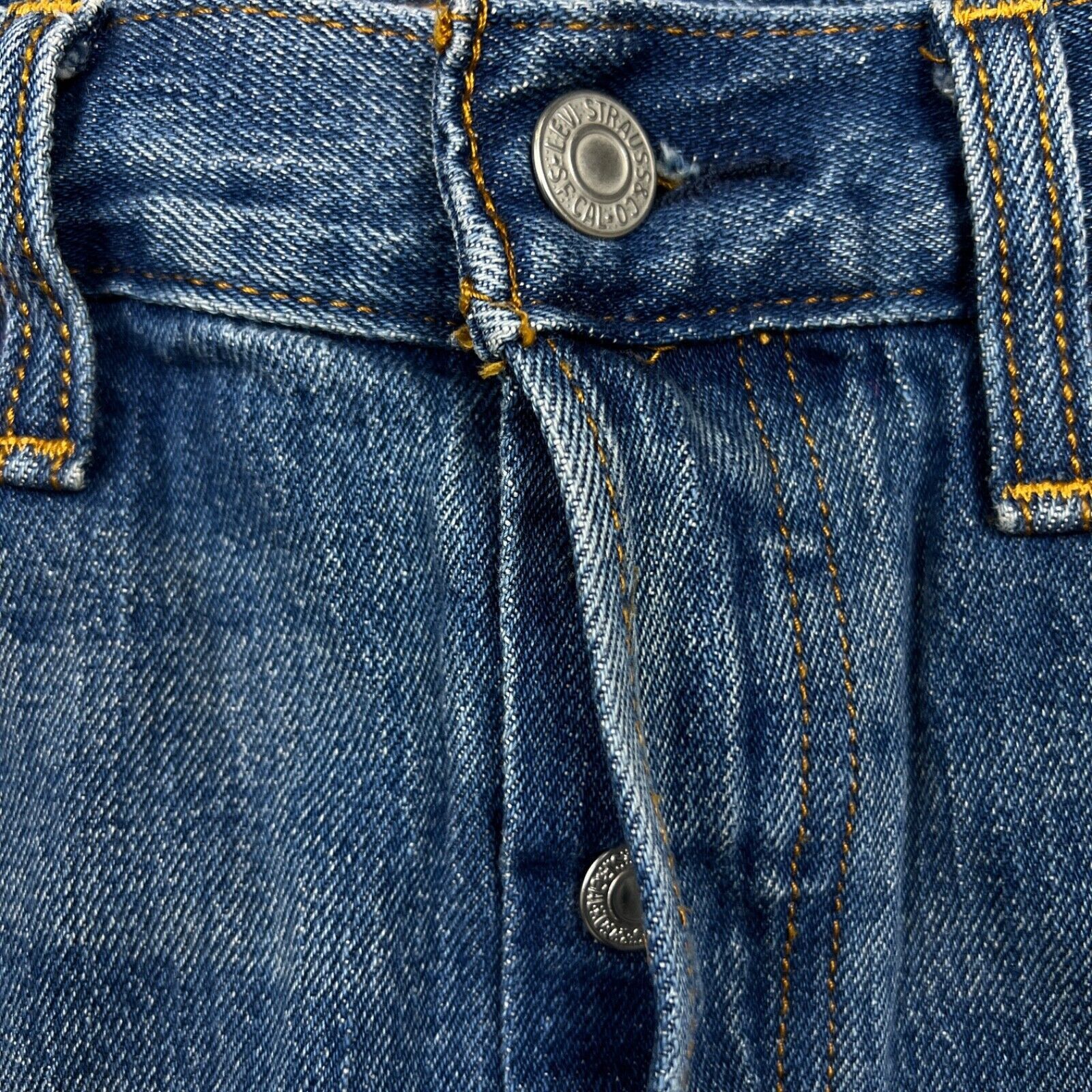Levi's × Vintage Levi's Jeans 29x27 White Oak Medium Wash Distressed Frayed Size US 29 - 3 Thumbnail