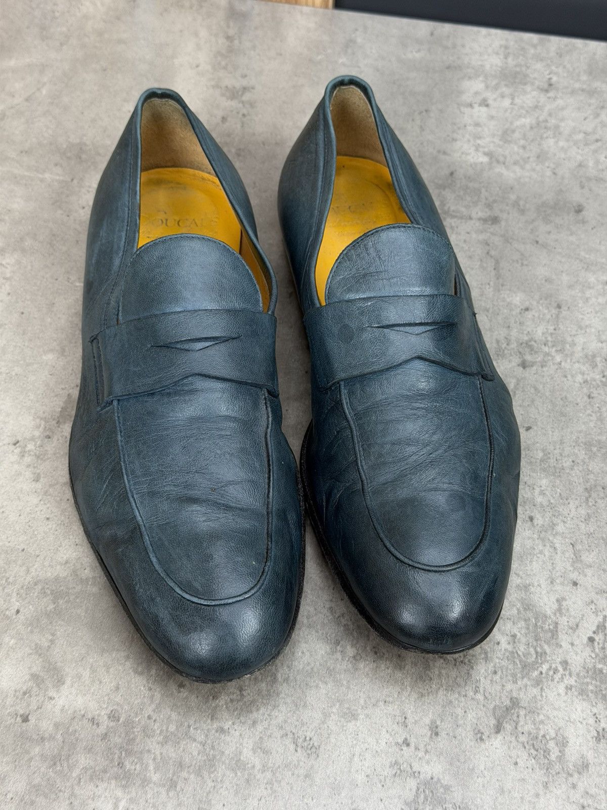 Doucal's Doucal’s Blue/Green Leather Penny Loafers EU 42 US 9 Size US 9 / EU 42 - 3 Thumbnail
