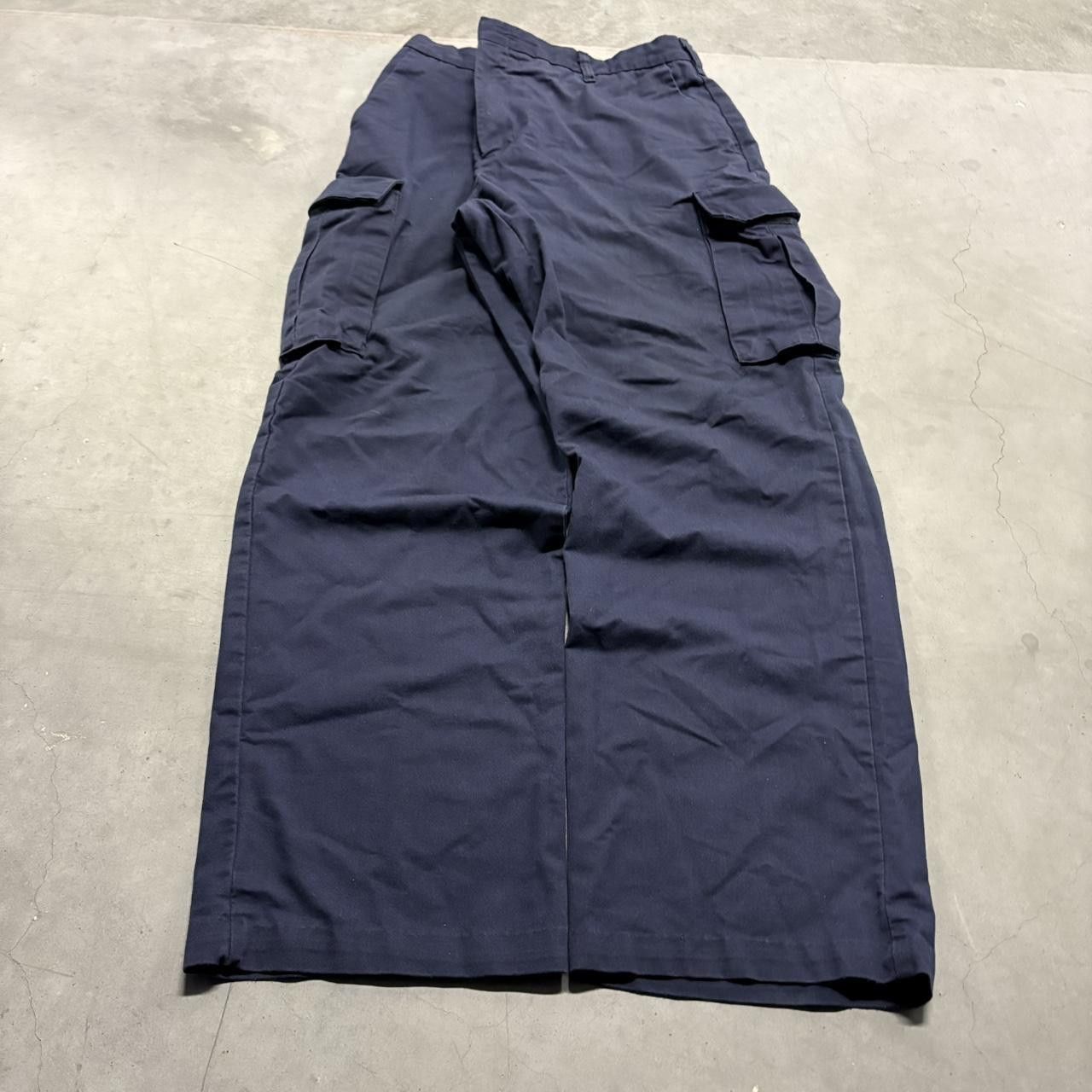 Japanese Brand × Vintage Crazy Vintage Y2K/2000s Baggy Navy Blue Workwear Style Cargo Pants! Size US 38 / EU 54 - 3 Thumbnail