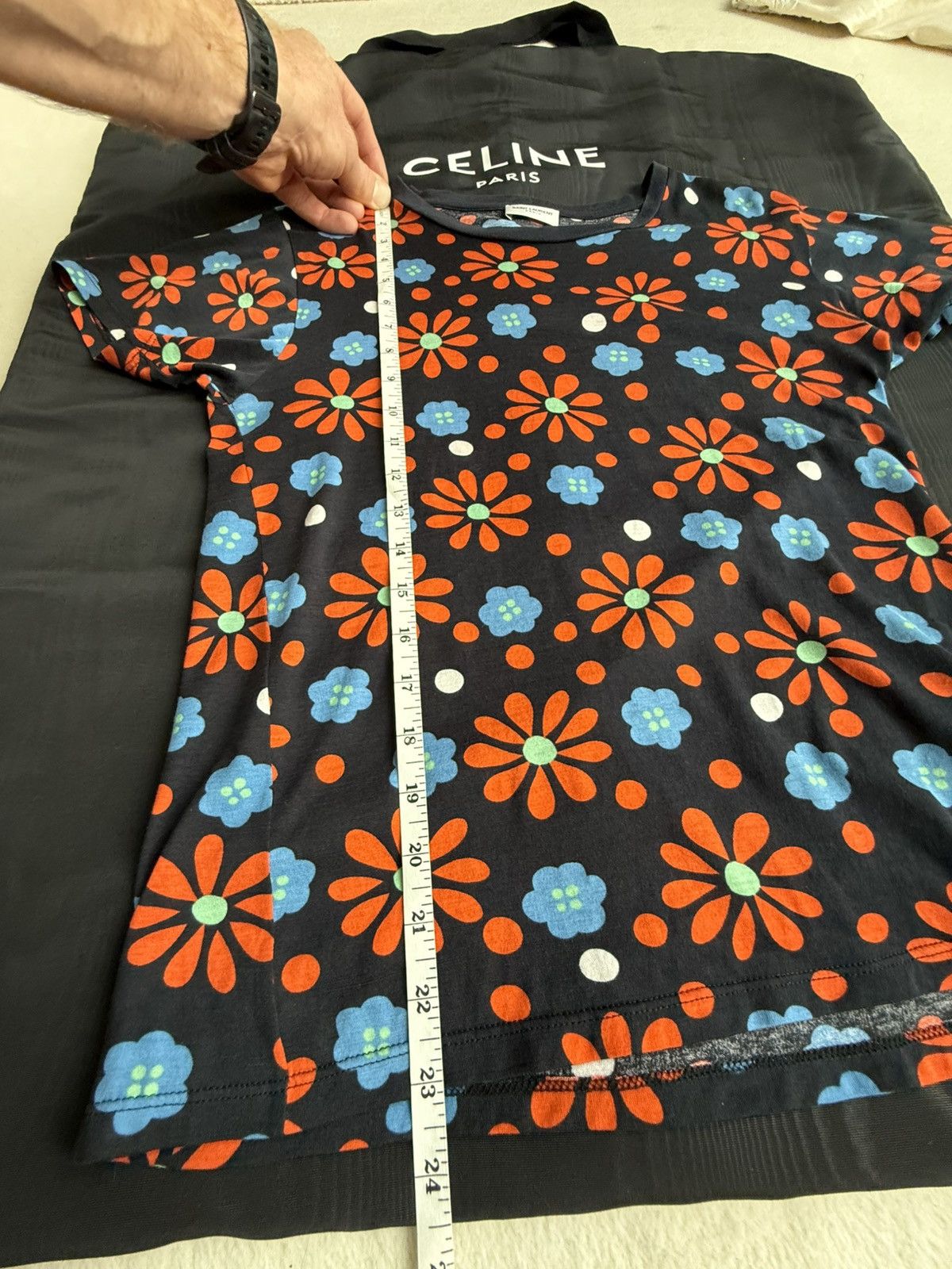 Saint Laurent Paris SS15 Saint Laurent floral T shirt Psych Rock S Hedi grail Size US S / EU 44-46 / 1 - 4 Thumbnail
