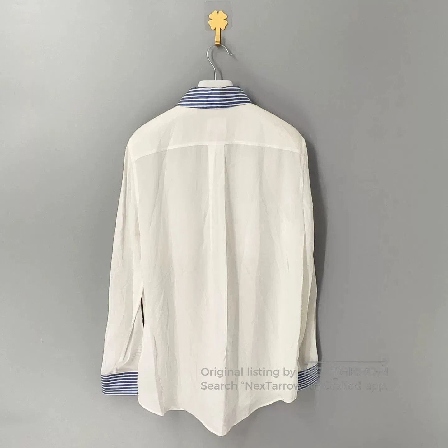 Burberry burberry blue white striped silk shirt. Size M / US 6-8 / IT 42-44 - 2 Thumbnail