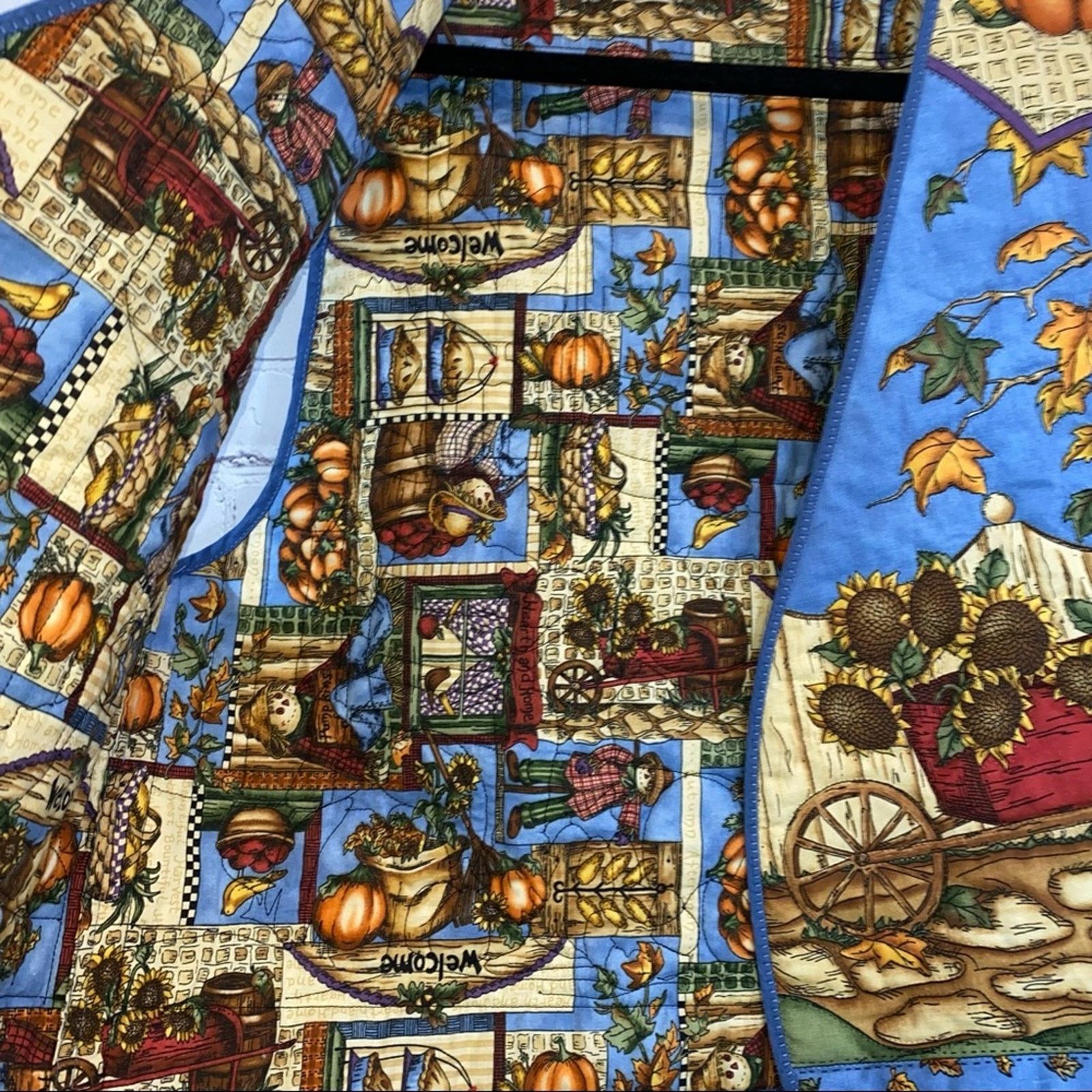 Handmade Handmade Scarecrow Pumpkin Fall Reversible Vest Size M / US 6-8 / IT 42-44 - 2 Thumbnail