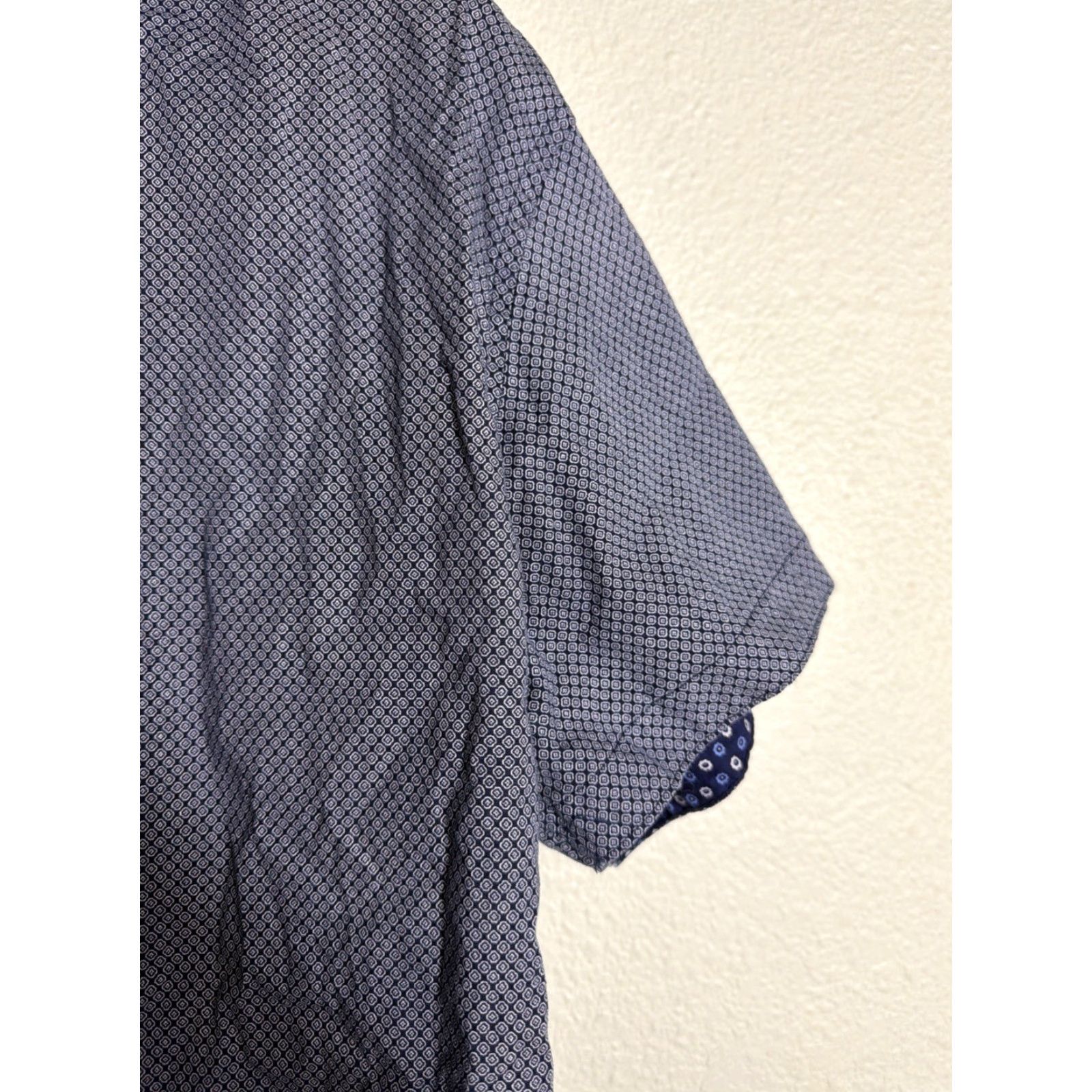 Vintage **Duchamp London Men's XL Blue Geometric Button-Up Shirt** User: Duchamp London Men's XL Blue Geometric Button-Up Shirt Size US 36 / EU 52 - 4 Thumbnail