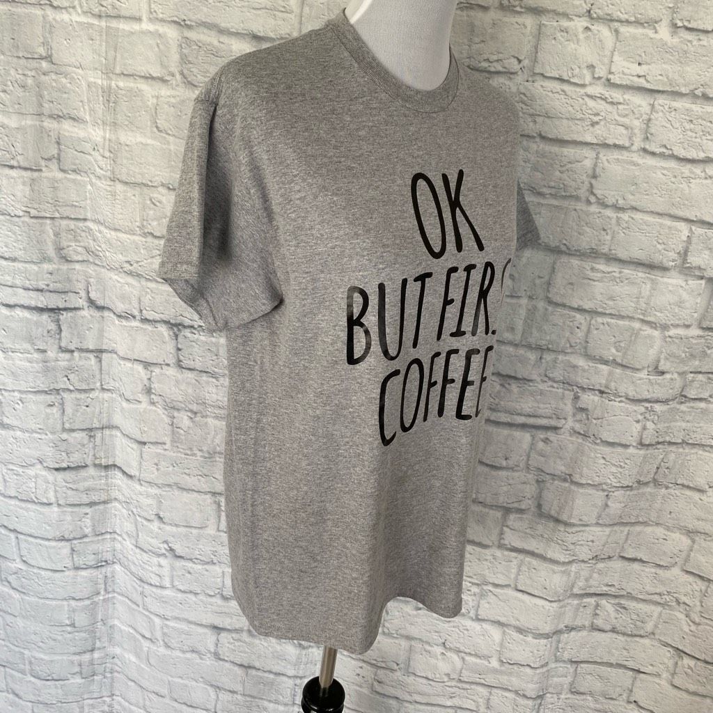 Gildan Women L Peaberrys coffee cafe short sleeve Crewneck shirt collectible grey Size L / US 10 / IT 46 - 3 Thumbnail