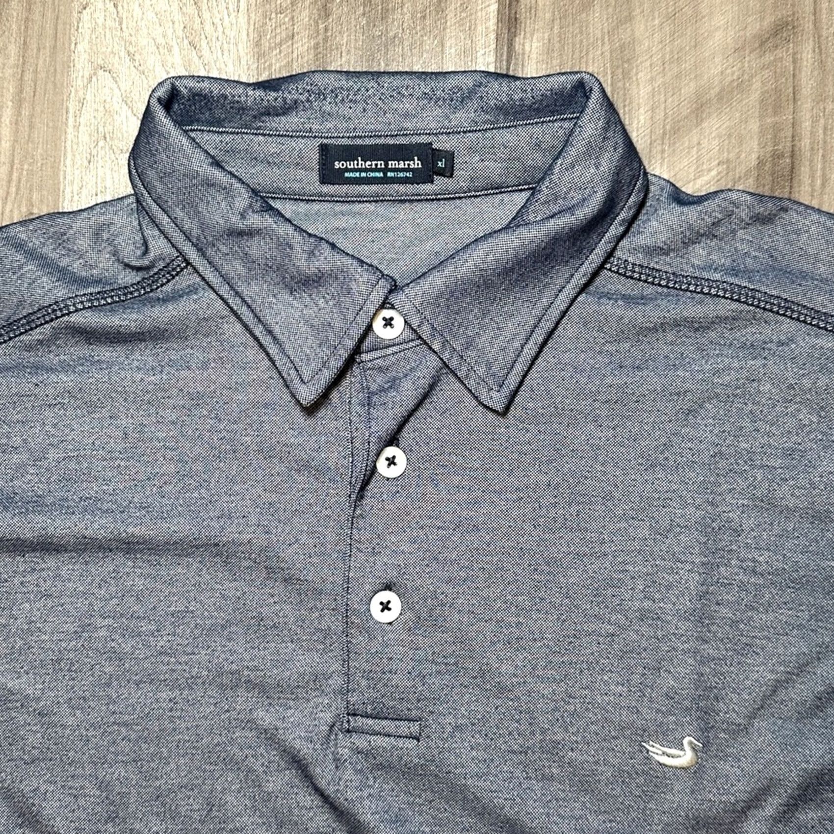 Vintage Southern Marsh Long Sleeve Polo - XL Men Rayon Blend Navy Blue Size US XL / EU 56 / 4 - 5 Thumbnail