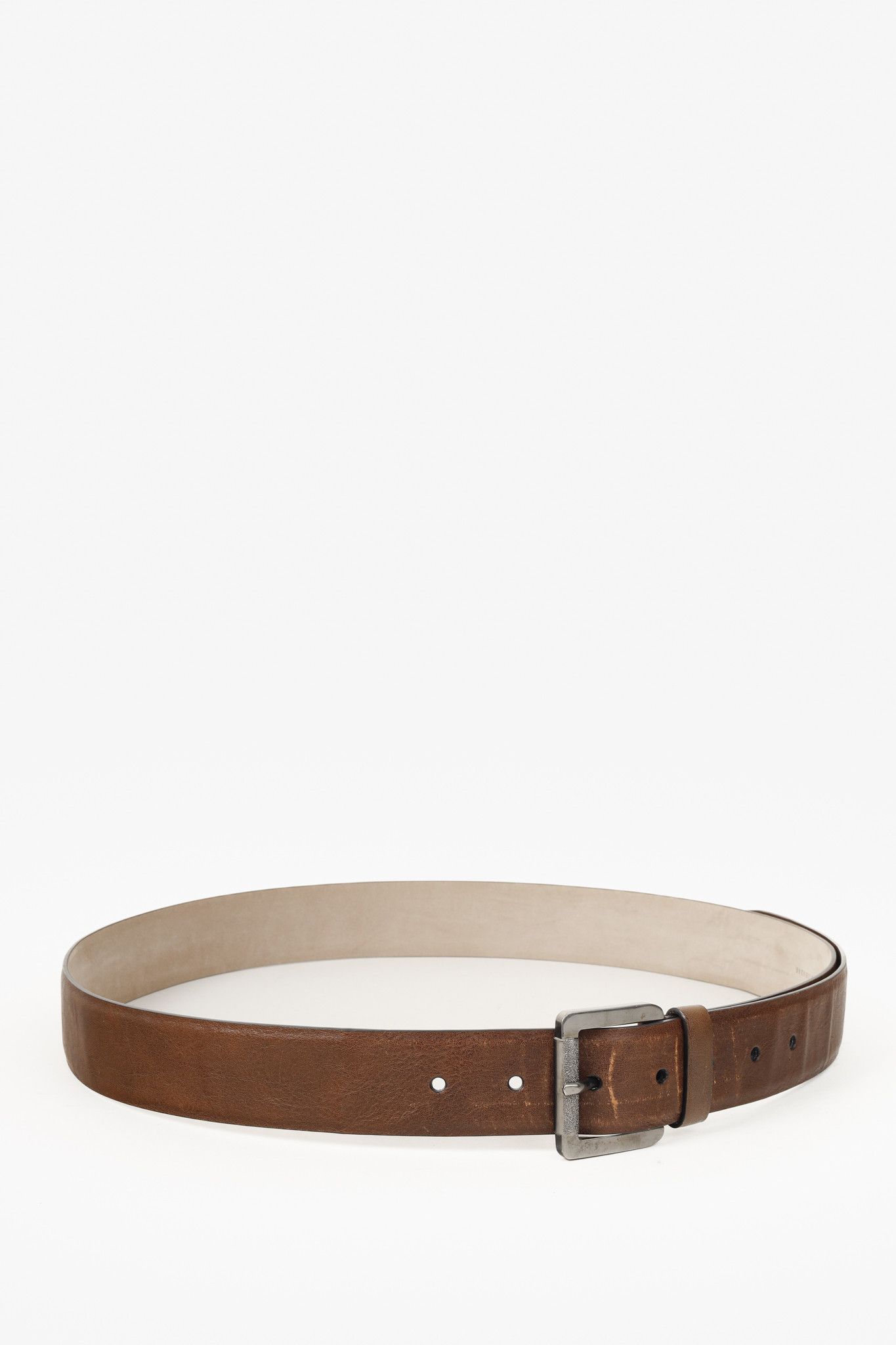 Brunello Cucinelli Brunello Cucinelli Square Ornate Buckle Brown Belt Size ONE SIZE - 1 Thumbnail