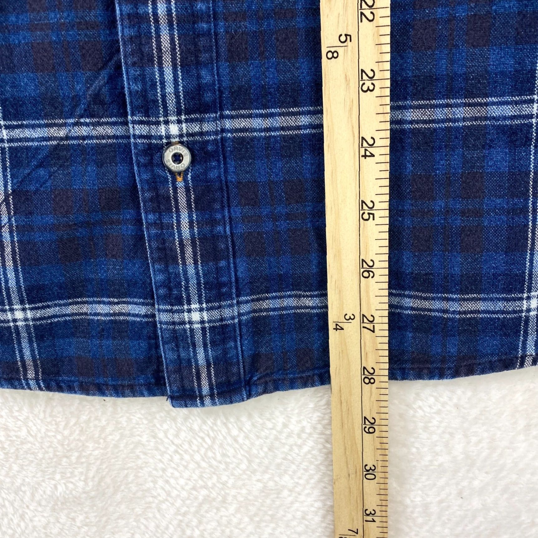 Orvis Orvis Long Sleeve Button-Up Denim Blue Plaid Shirt Mens Size Large 100% Cotton Size US L / EU 52-54 / 3 - 6 Thumbnail