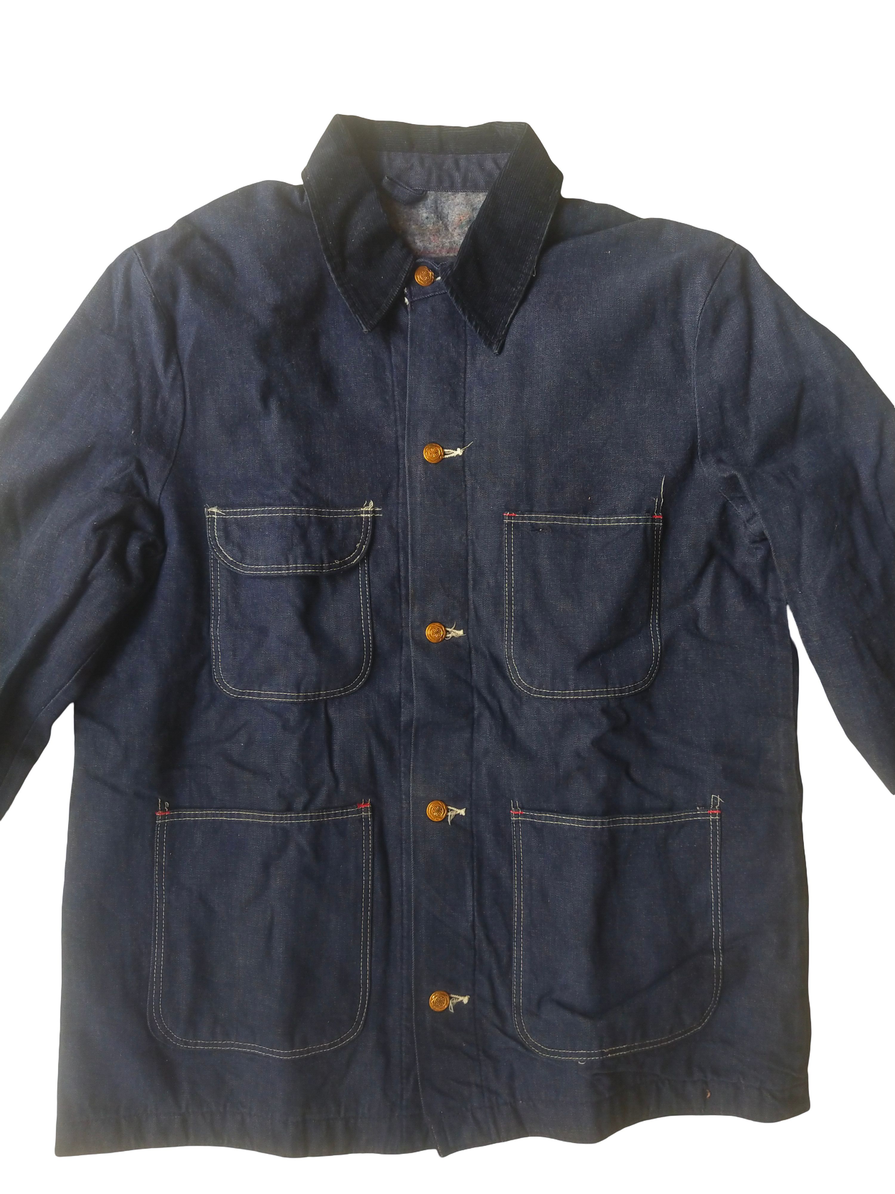 Wrangler 1970s Wrangler Blanket Lined Denim Chore Coat Barn Jacket Size US L / EU 52-54 / 3 - 3 Thumbnail