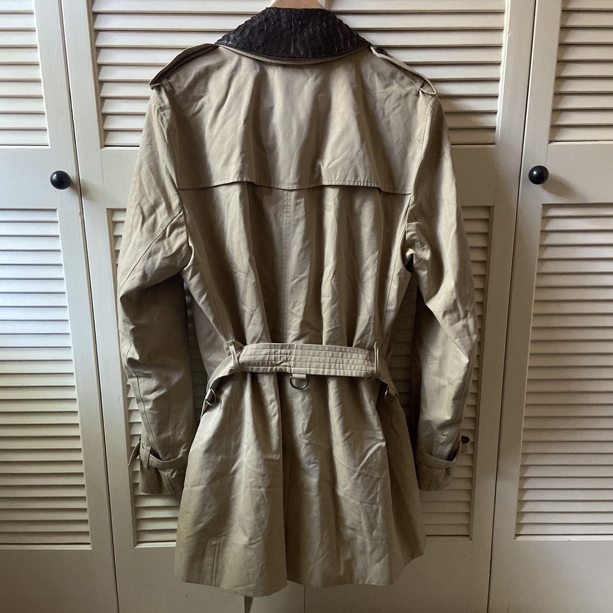 Burberry × Burberry Prorsum Burberry London Trench Coat Python Skin Collar Brown Tan Size US L / EU 52-54 / 3 - 2 Thumbnail