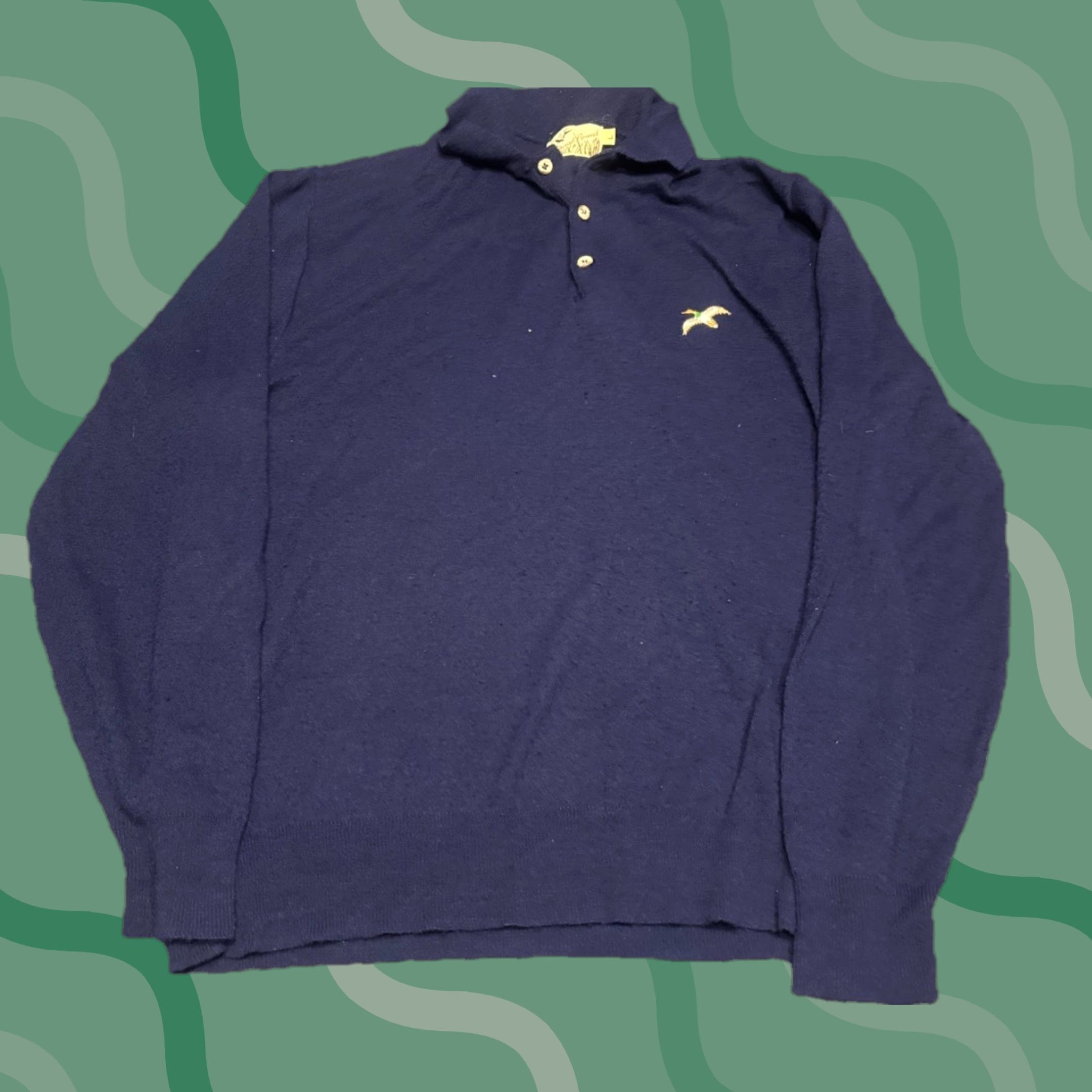 Vintage VINTAGE Outward Bound Sweater Men L Blue Cardigan 70s 80s Preppy Retro N2 Size US L / EU 52-54 / 3 - 1 Thumbnail