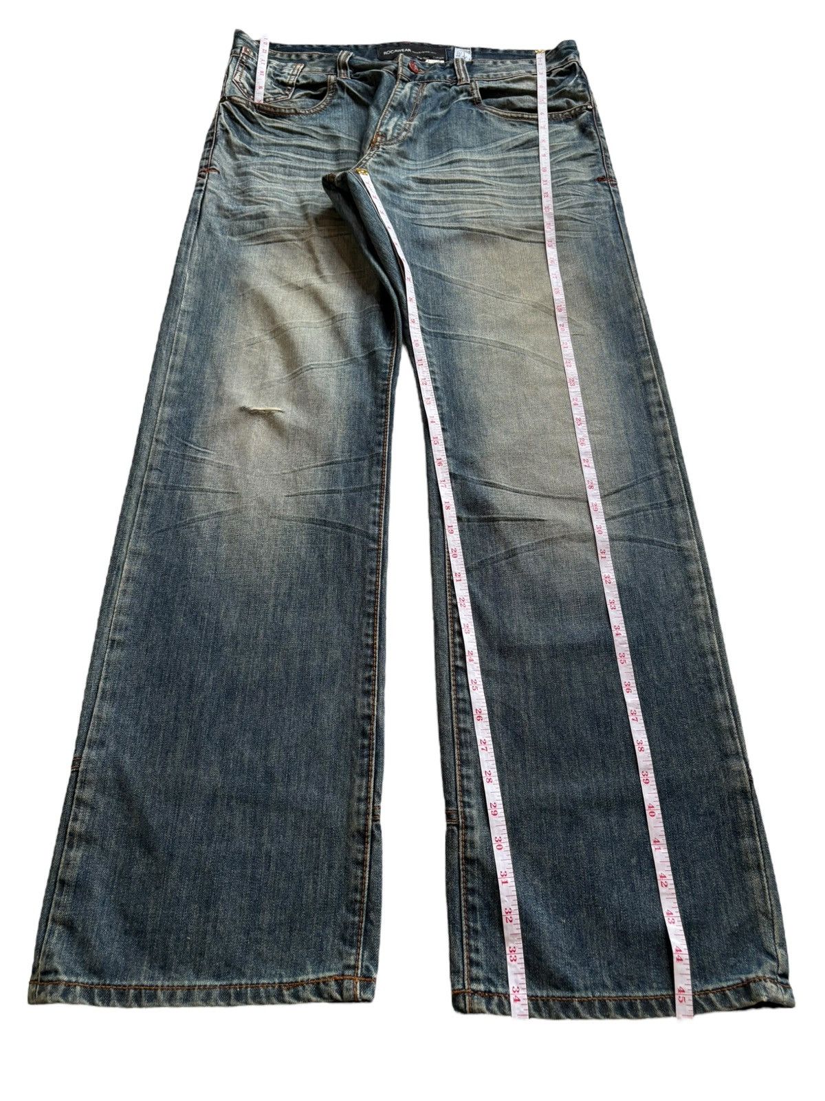 Rocawear Vintage Rocawear Mud Wash Wide Leg Distressed Baggy Jeans Size US 36 / EU 52 - 13 Thumbnail