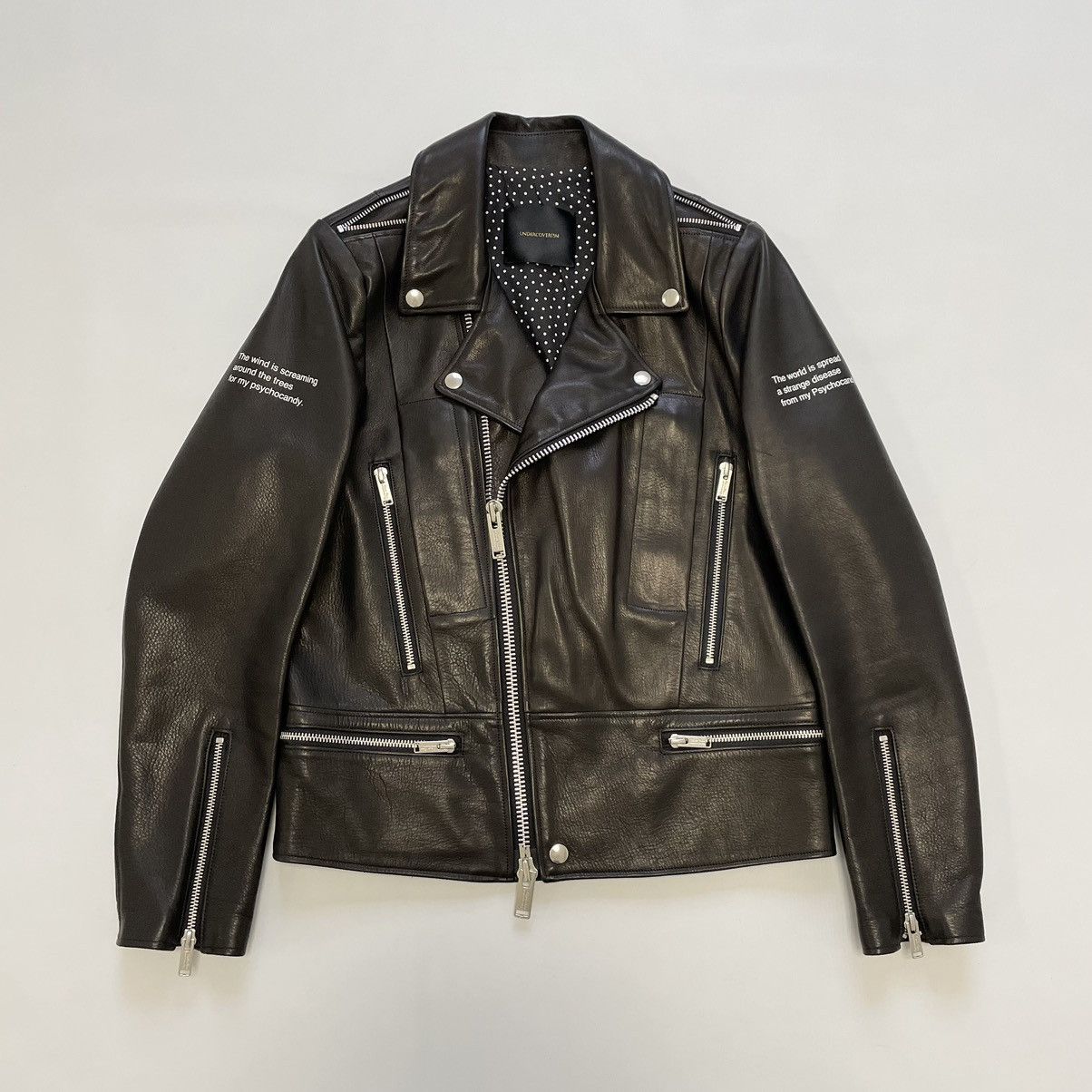 Undercover JAMC ‘Psycho Candy’ Print Leather Biker Jacket Size US S / EU 44-46 / 1 - 24 Thumbnail