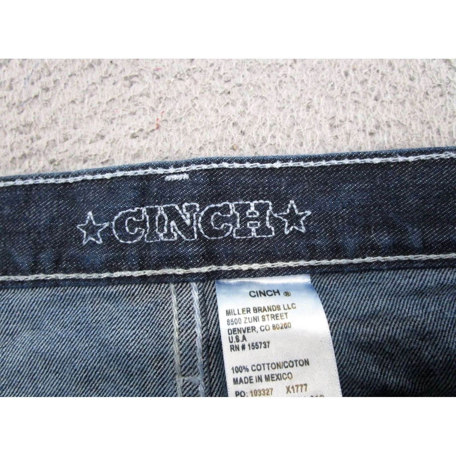 Denime Cinch Jeans Men's Blue Denim White Label Relaxed Straight MB92834 Size 40x32 Size US 40 / EU 56 - 4 Thumbnail