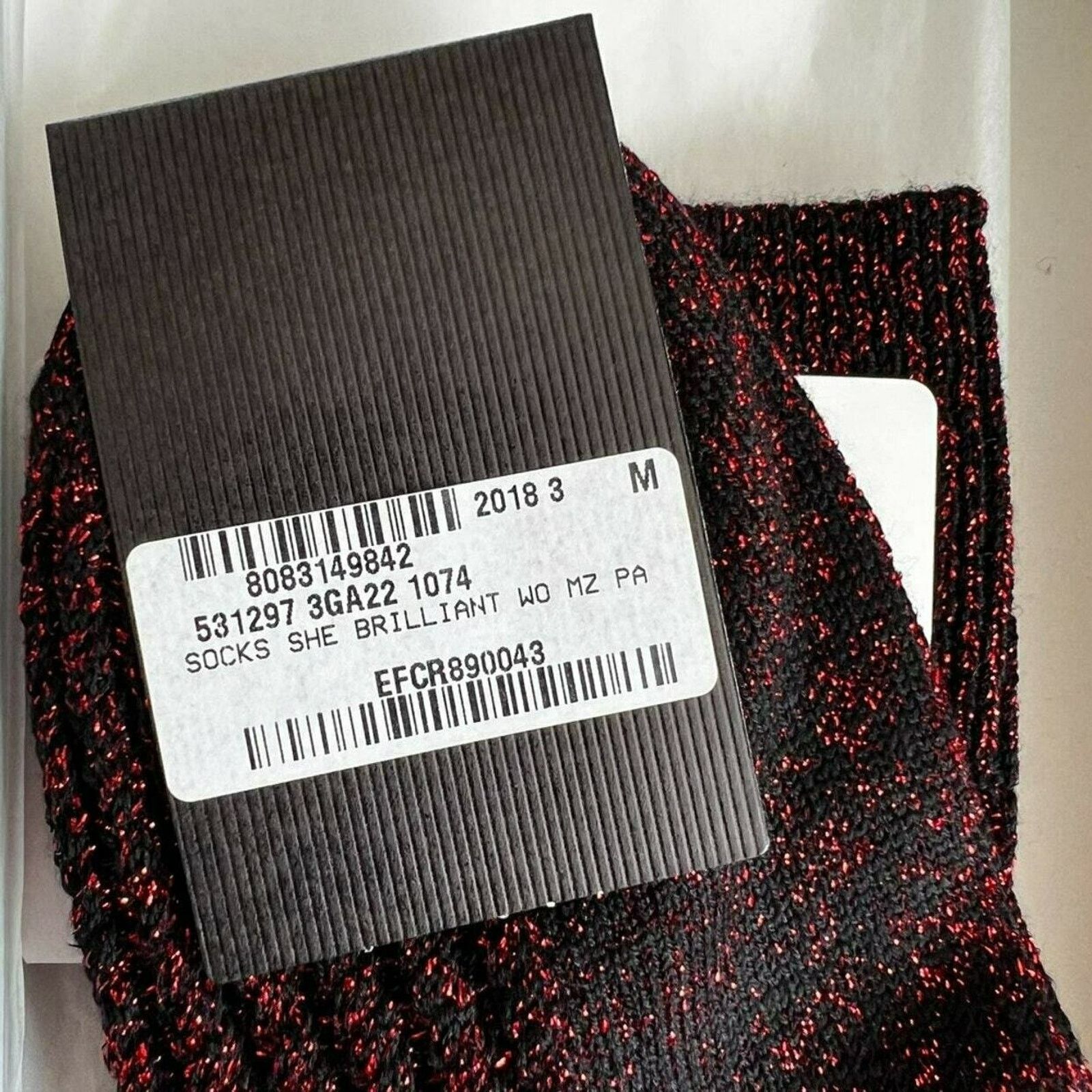 Gucci GUCCI Wool Red/Black Metallic Crew Socks, Medium/M9 20-22cm Size ONE SIZE - 6 Thumbnail