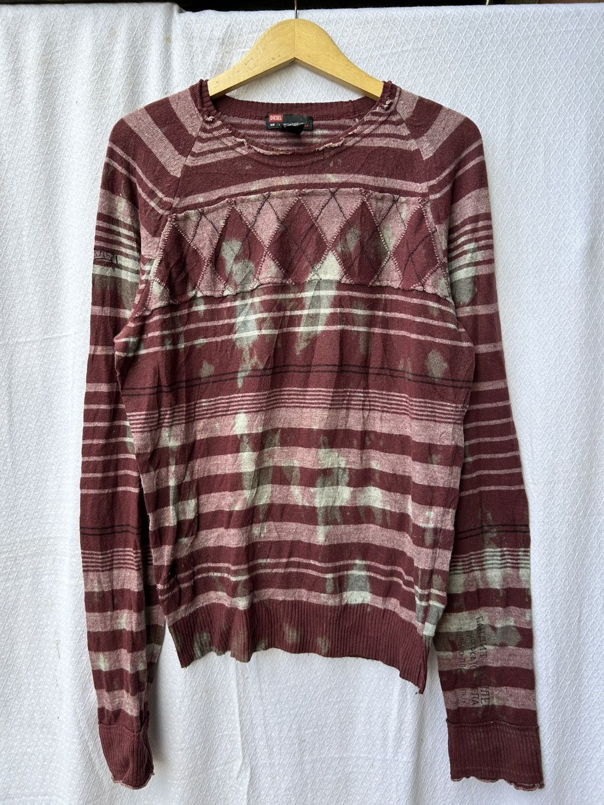 Diesel × Japanese Brand × Vintage Diesel grunge bleach knitted sweater style Size US L / EU 52-54 / 3 - 1 Thumbnail