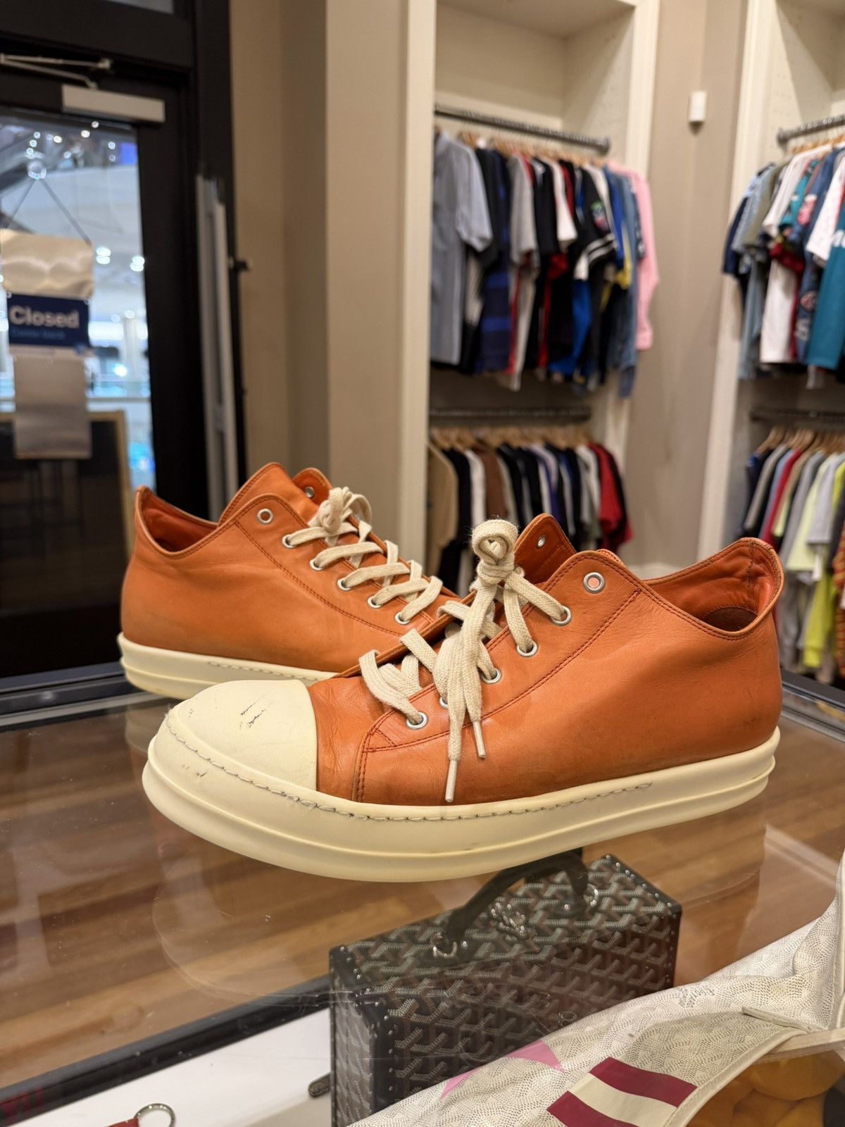 Rick Owens Rick Owens Ramone Lows -Orange Size US 11 / EU 44 - 1 Thumbnail